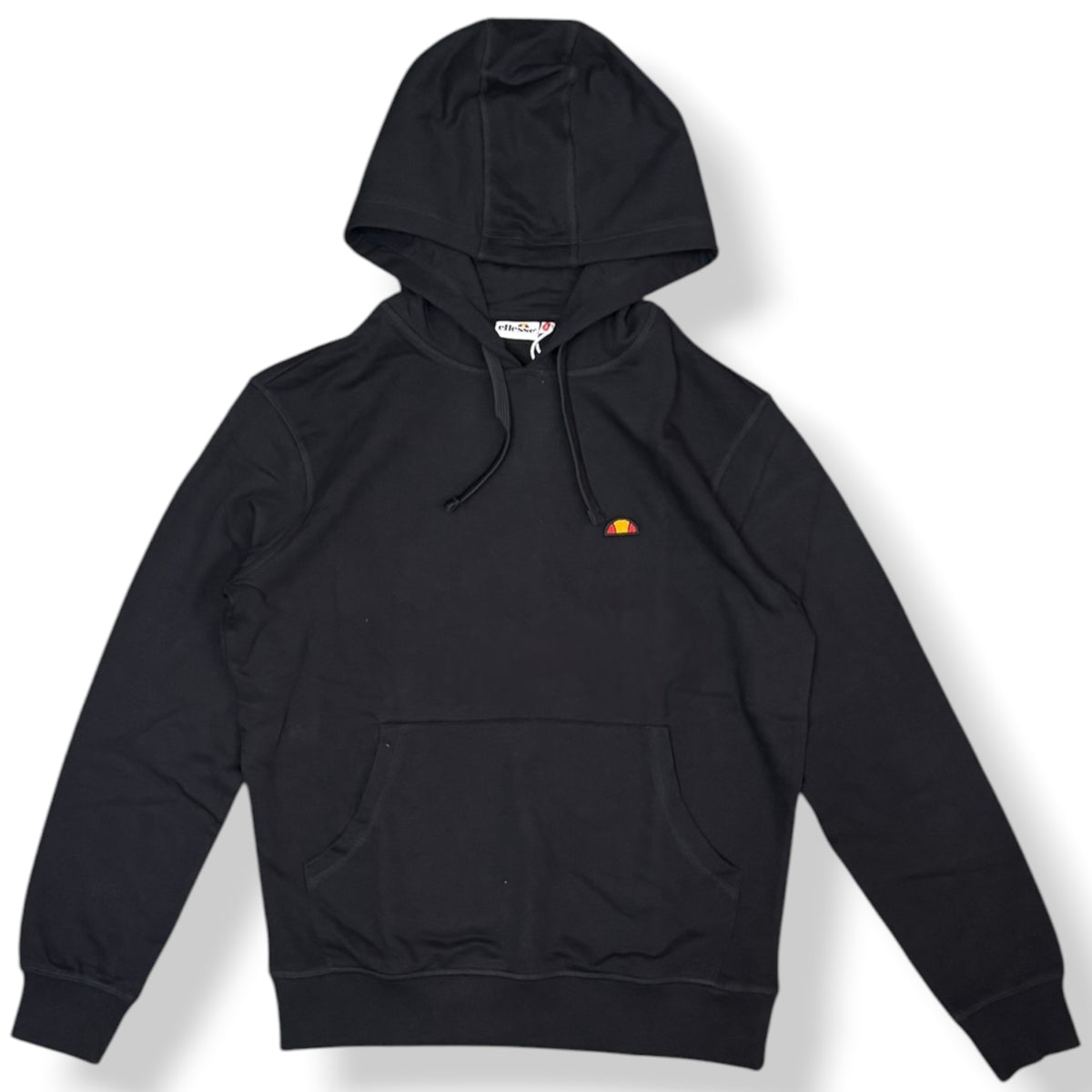 ELLESSE - Felpa Uomo con logo ricamato lato cuore, con cappuccio, Col.Nero