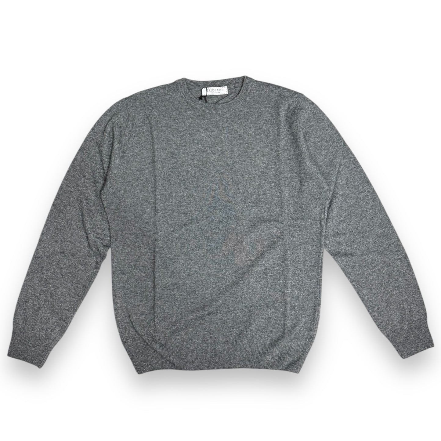 Maglioncino TRUSSARDI Uomo, con logo ricamato lato cuore, col.Grigio scuro