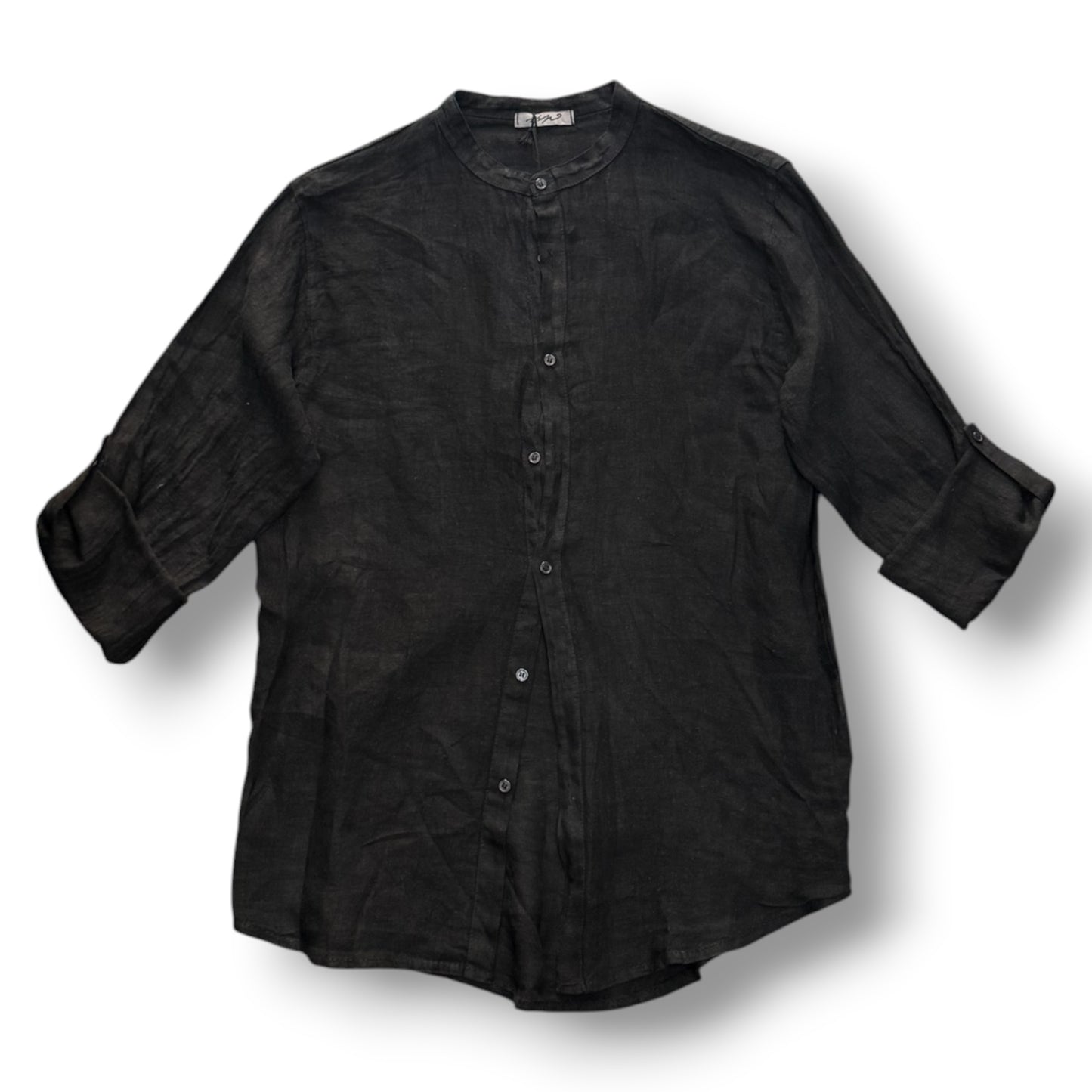 Camicia senza colletto, Tex.Lino, Col.Nero