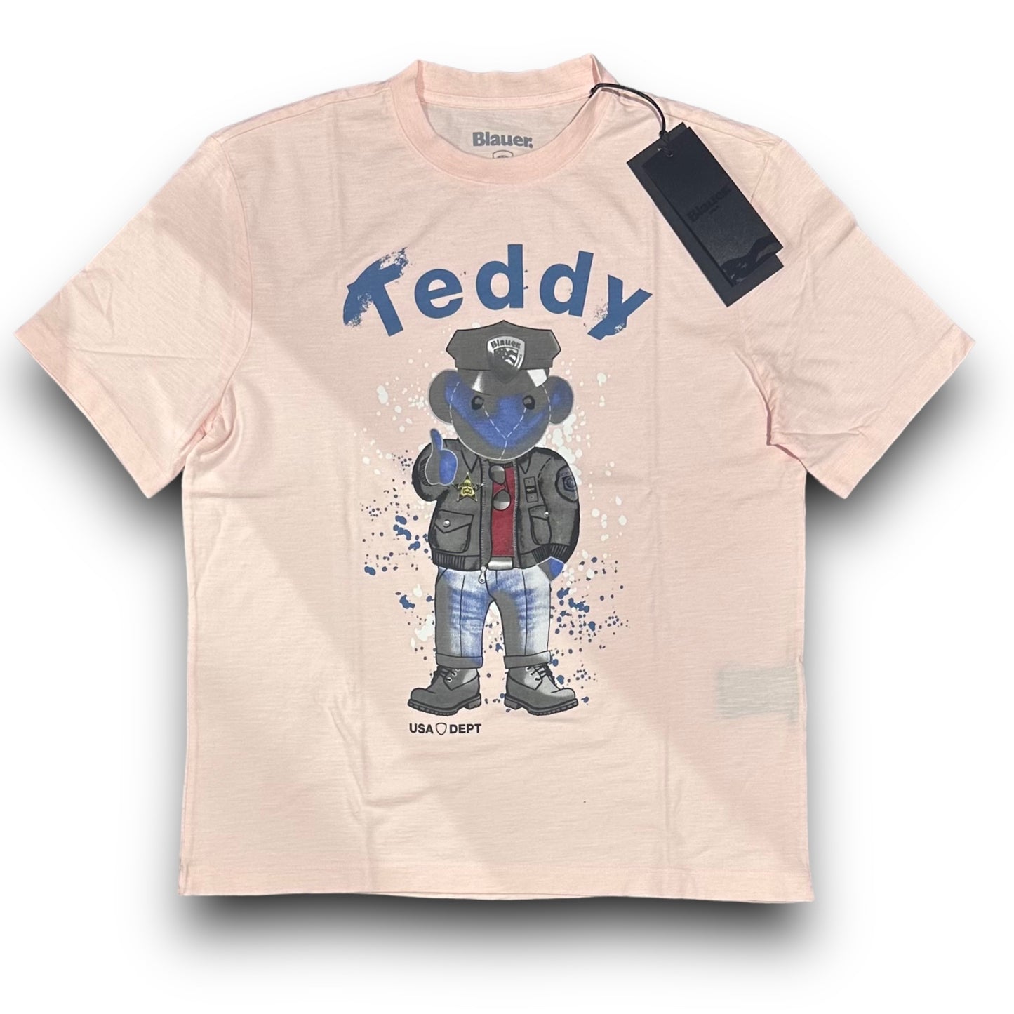 T-shirt BLAUER Uomo Cipria scuro con stampa frontale, RegulrFit