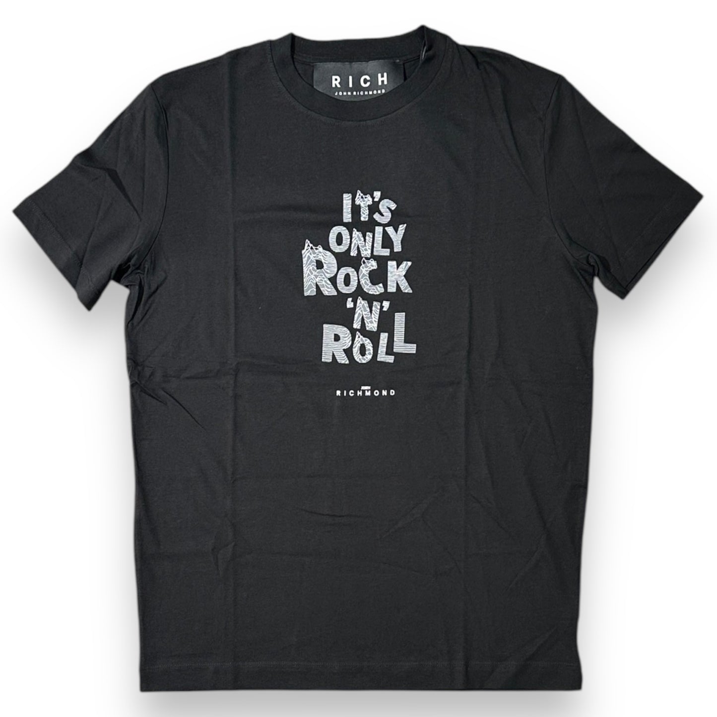 T-shirt RICHMOND Uomo, con stampa frontale grande, Col. Nero (it's only rock 'n'roll)
