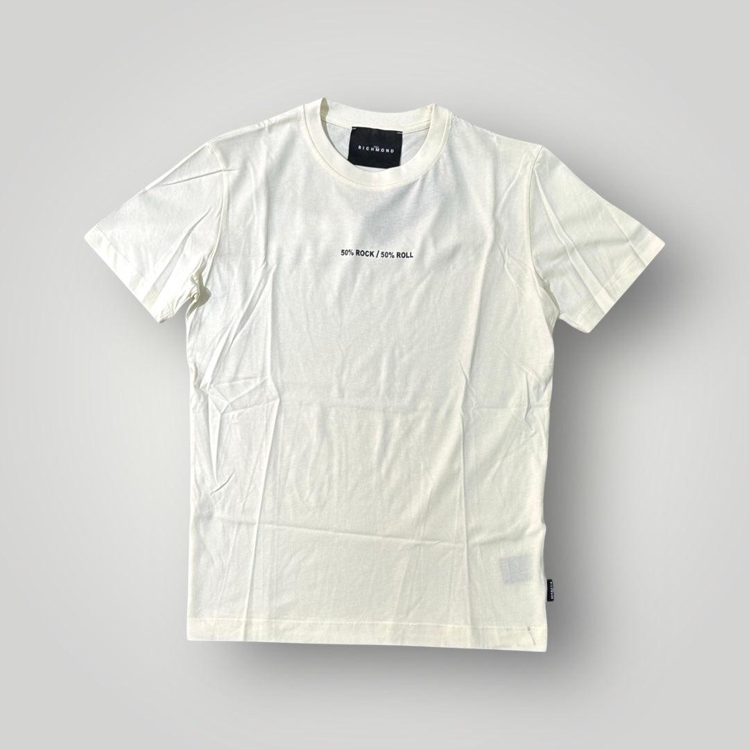 T-shirt RICHMOND Uomo, con stampa frontale, Col.Milk (50% rock / 50%roll)