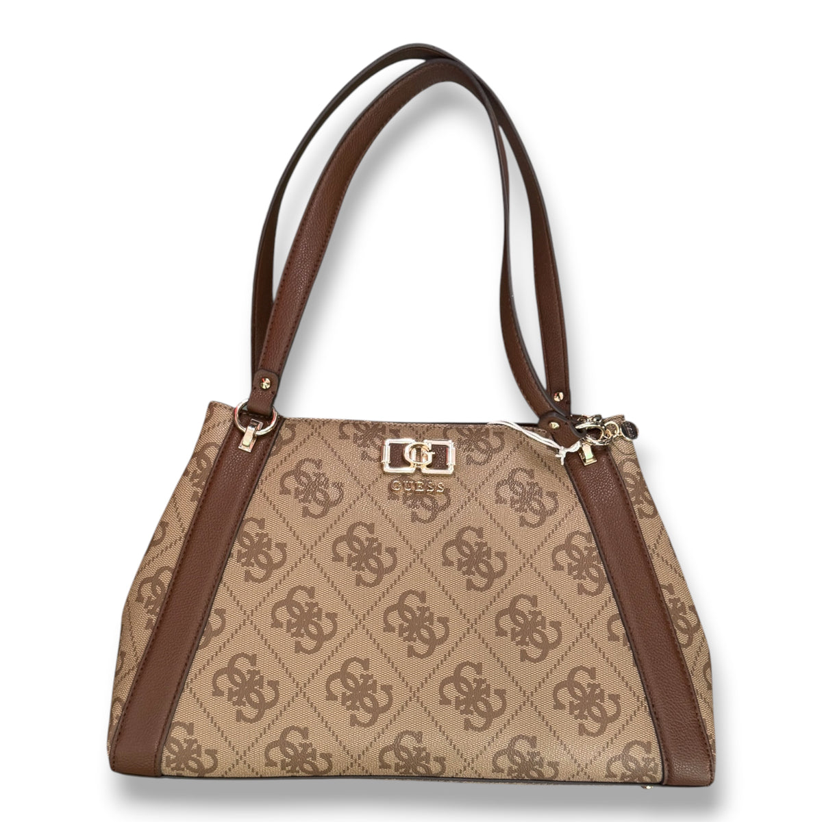GUESS- Borsa Donna, Group:KARNILLA LOGO, Col.Latte/Logo/Brown