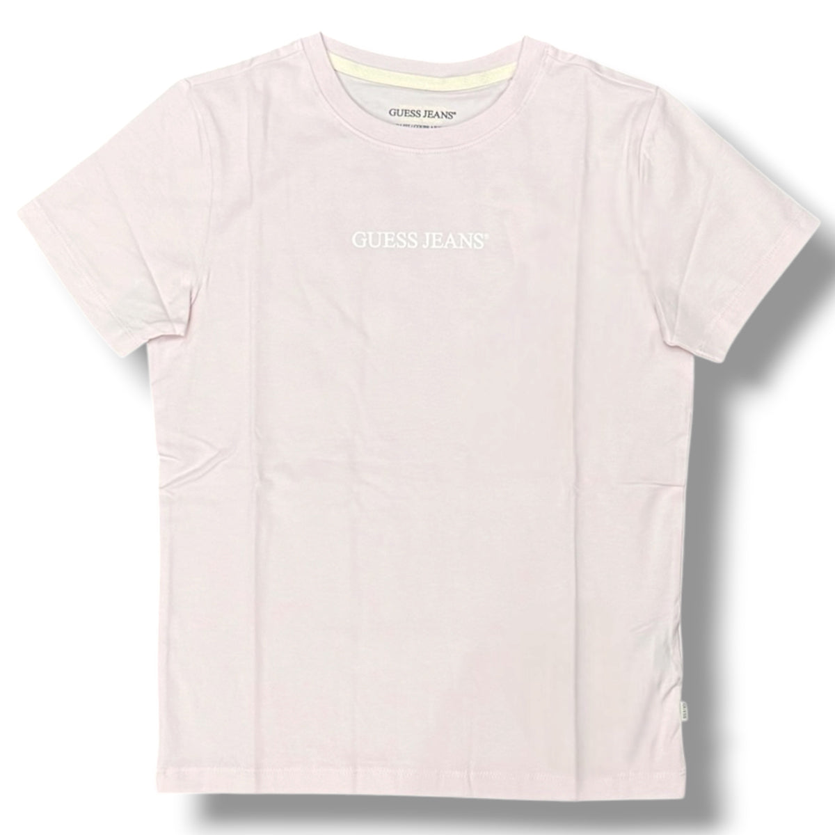 GUESS JEANS- T-shirt Donna, SlimFit, con scritta frontale, col.Rosa