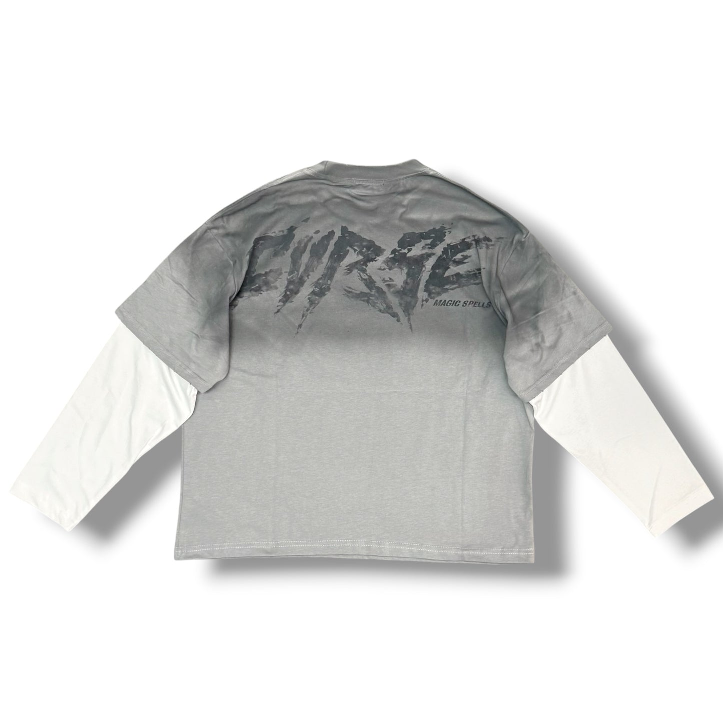 JUST RIBEL - T-Shirt Uomo, (veste comoda), con stampa schienale, Col.Grigio