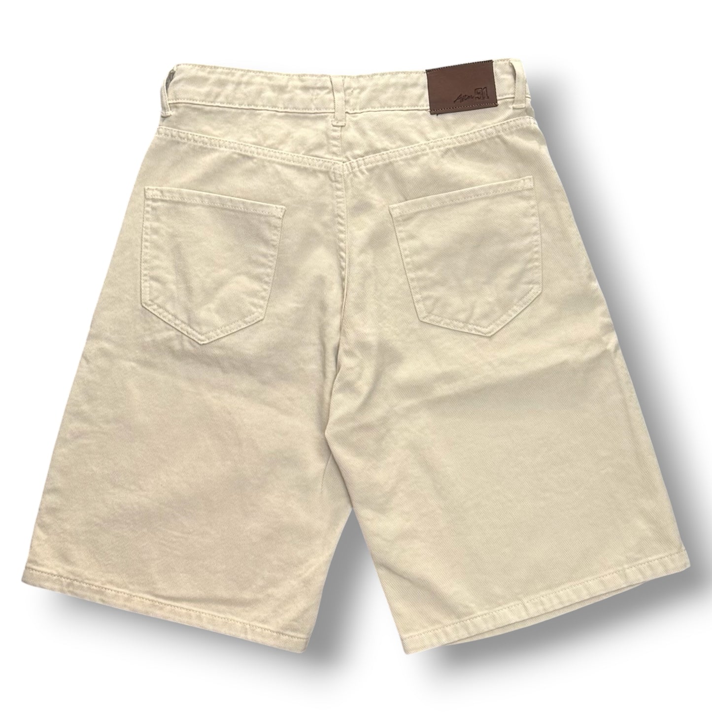 AFTER 91- Bermuda Uomo Jeans, gamba svasata, Col.Beige