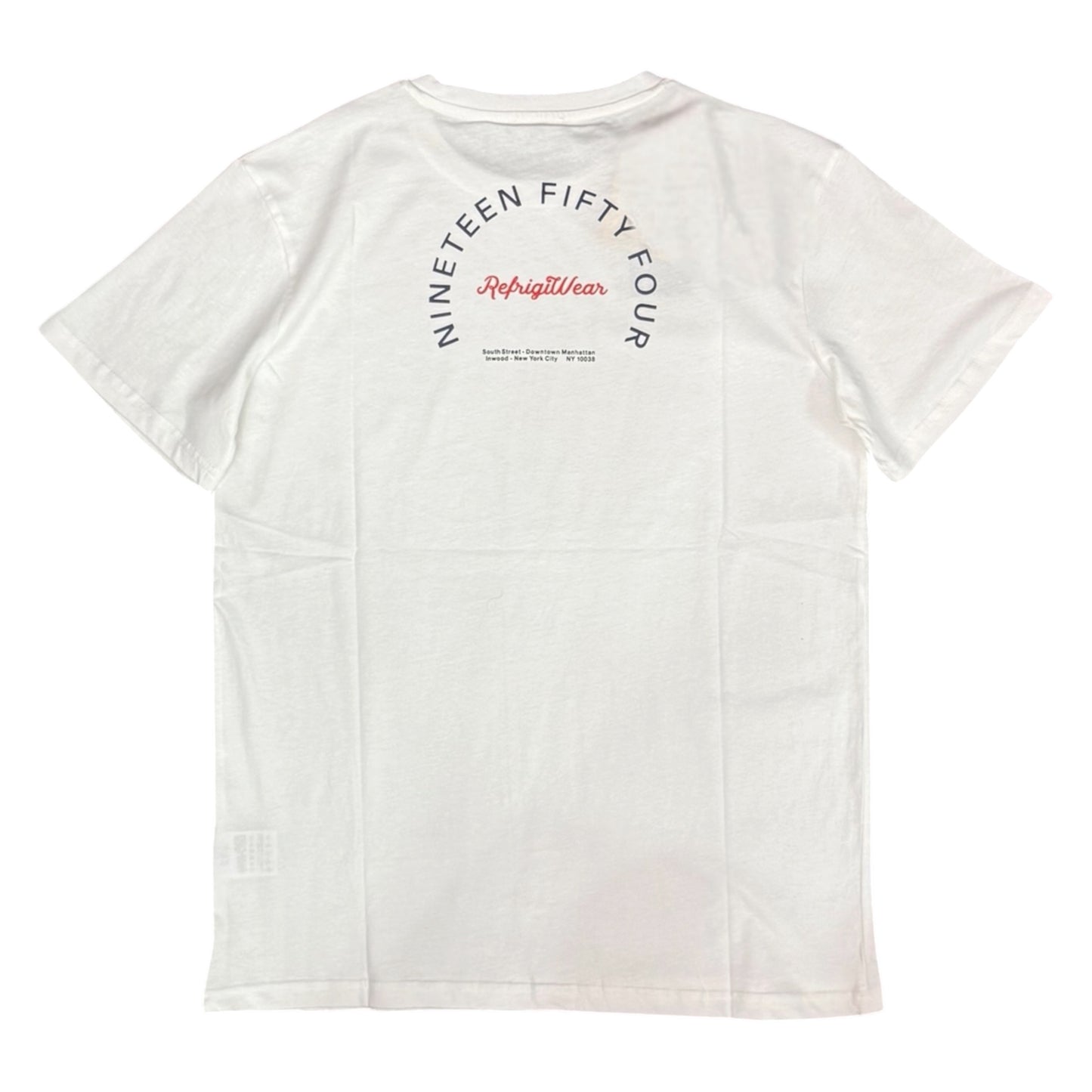 REFRIGIWEAR - T-Shirt Uomo con logo lato cuore e stampa schienale, Col.Bianco