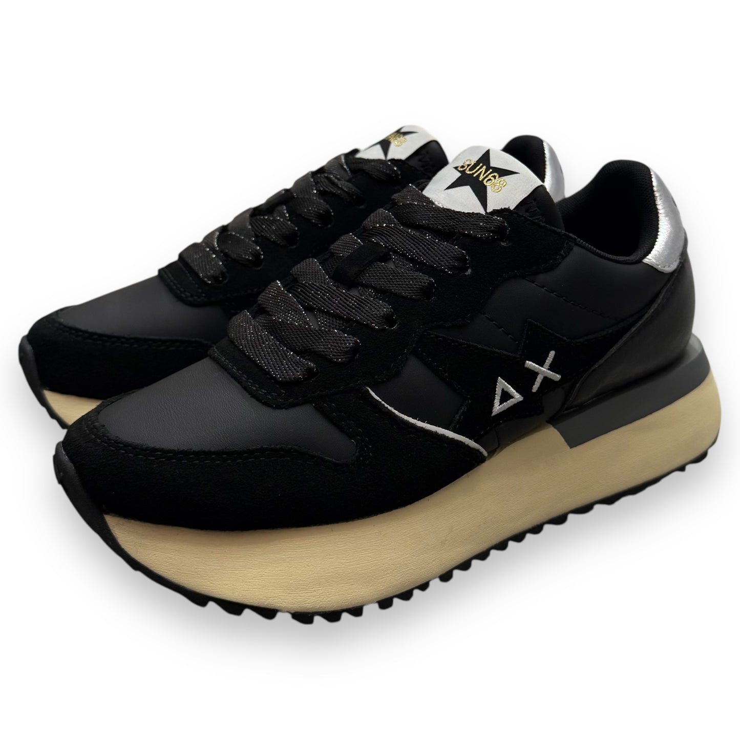 Scarpe SUN68 Donna, mod.Big Stargirl Back Silver, col.Nero