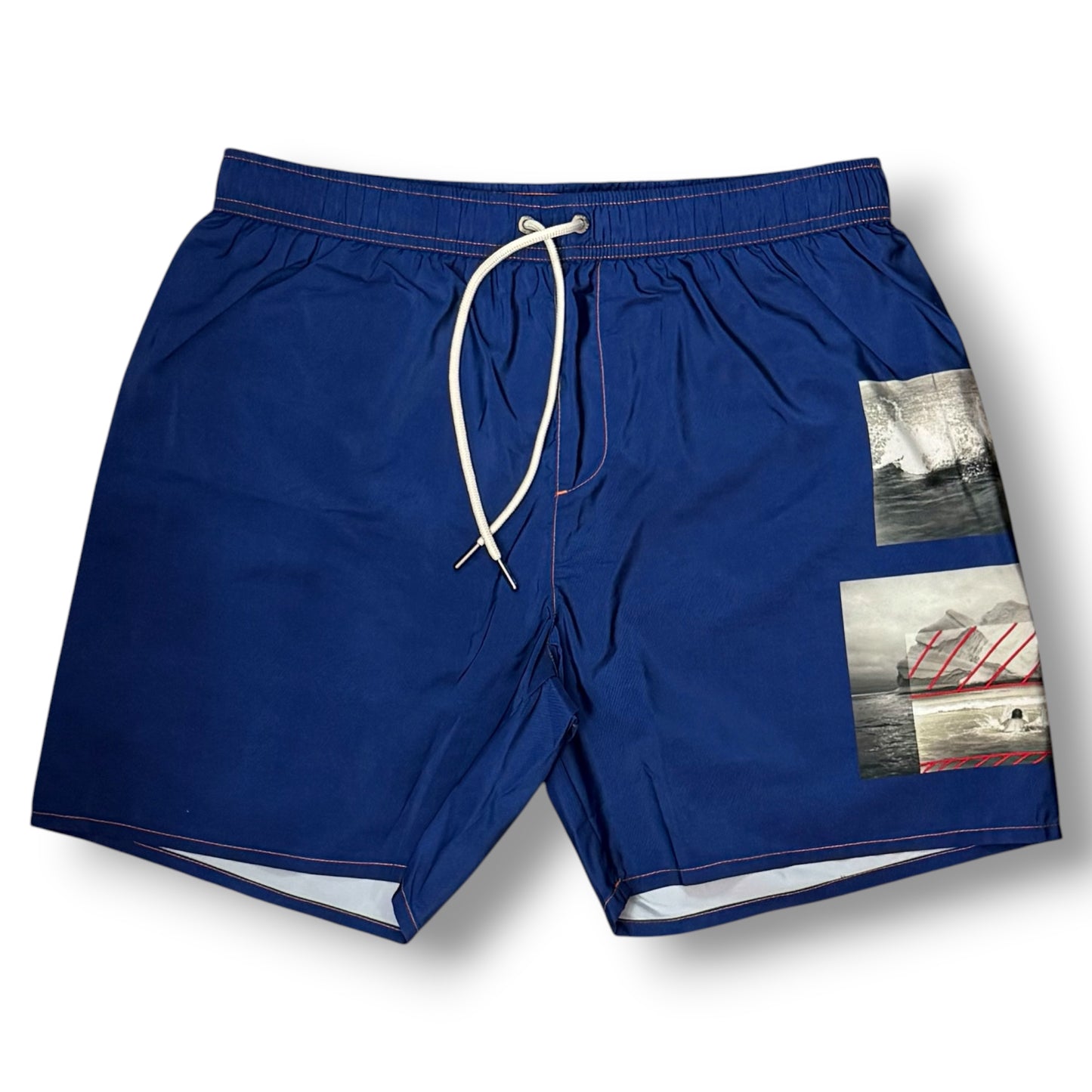 ICEBERG BEACHWEAR- Costume Uomo, con fantasia, Col.Blu scuro