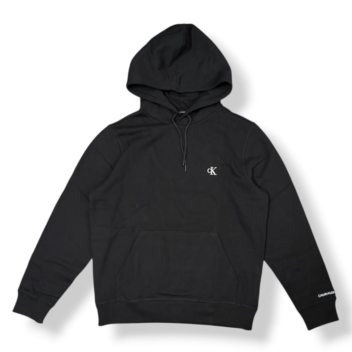 CALVIN KLEIN - Felpa Uomo con cappuccio, con logo lato cuore ricamato, tex.felpato, Col.Nero