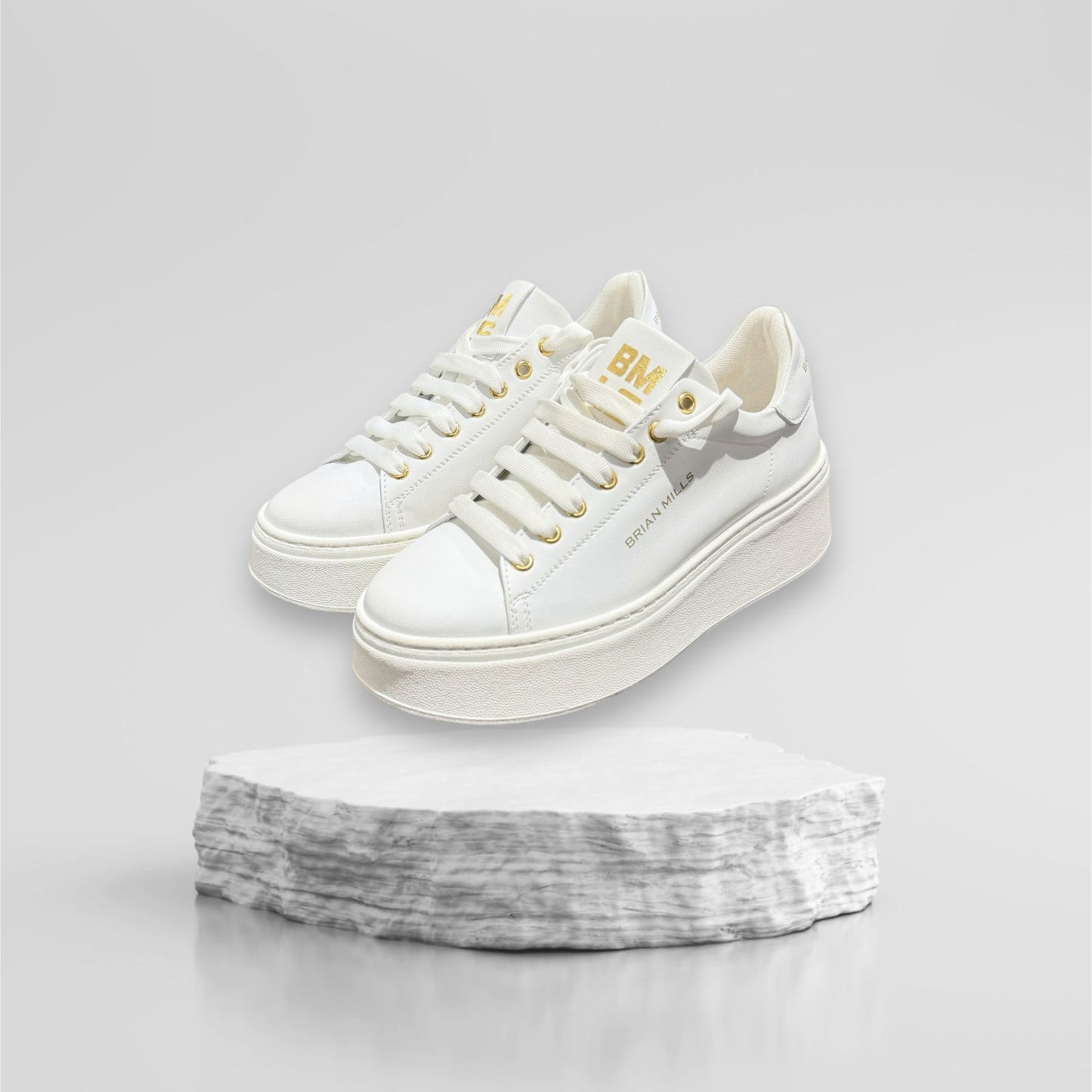 Scarpe BRIAN MILLS Donna Bianche con gomma rialzata