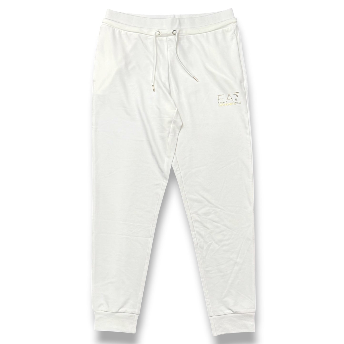 EA7 EMPORIO ARMANI- Tuta completa Donna con cappuccio con zip, con logo brillantinato lato cuore, primaverile, col.Bianco