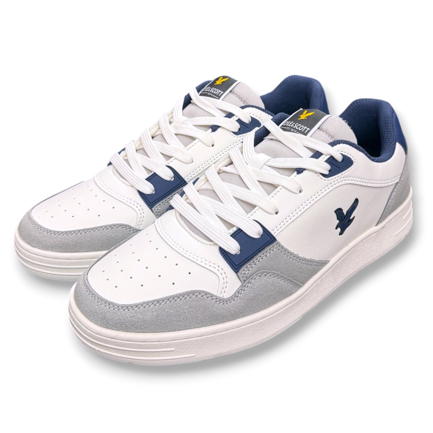 LYLE & SCOTT- Scarpe Uomo, mod.CALLUM, Col.Bianco/Grigio/Blu