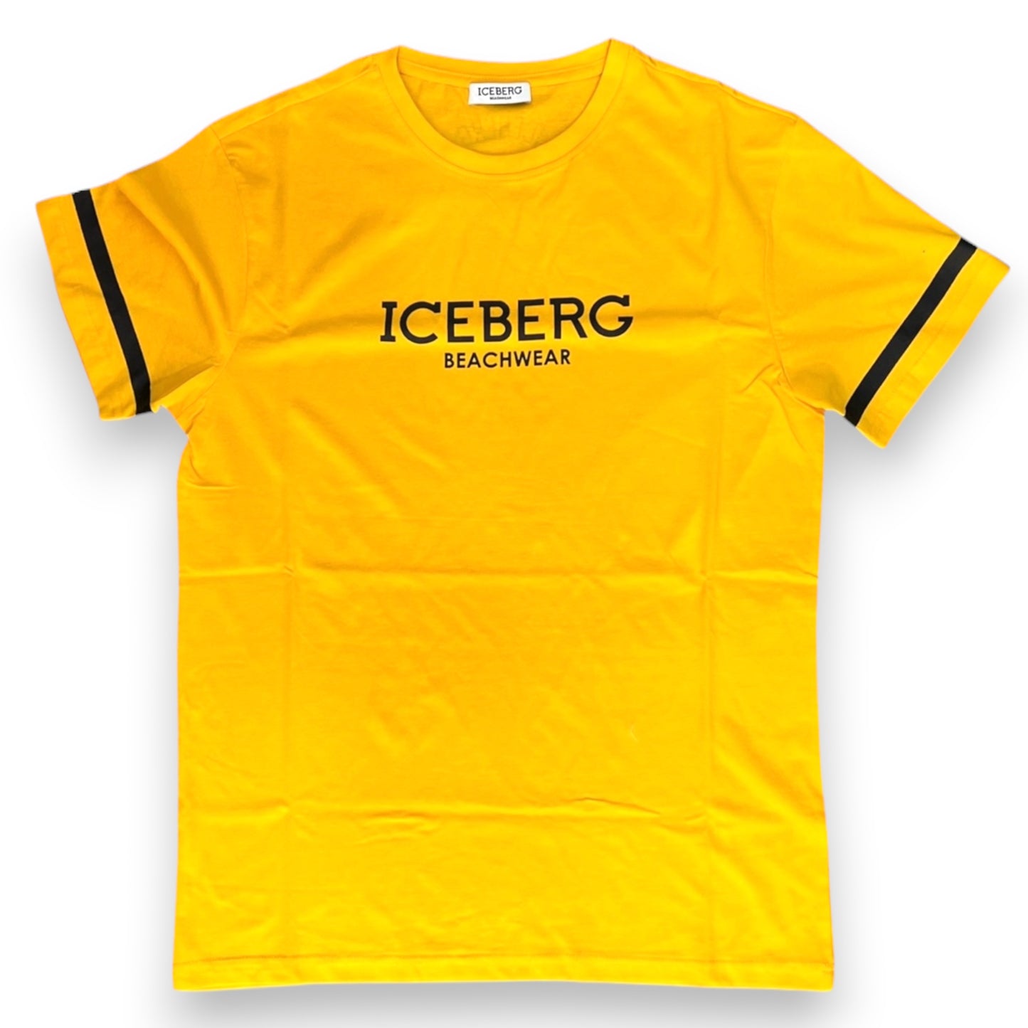 ICEBERG BEACHWEAR- T-shirt Uomo, stampa frontale e sulla schiena, col.Giallo