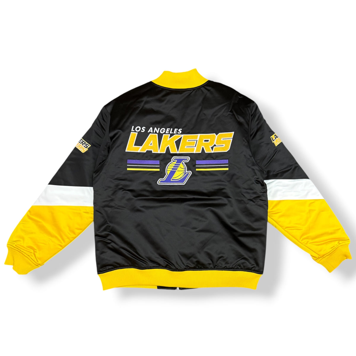 MITCHELL&NESS- Giubbotto Uomo, mod.Varsity Jacket, Los Angeles Lakers, col.Nero/Giallo/Bianco