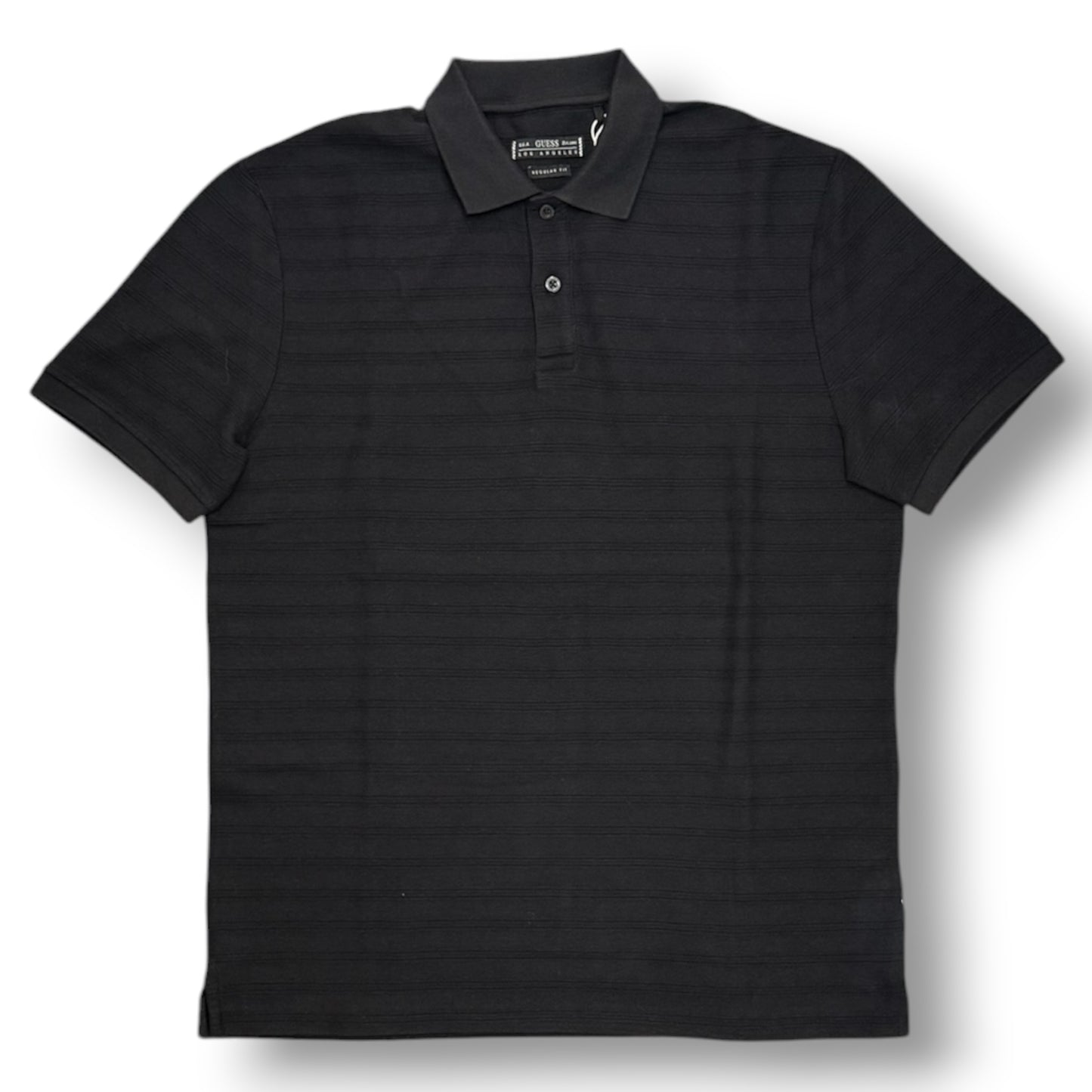 GUESS- Polo Uomo, in filo, Regular Fit, Col.Nero