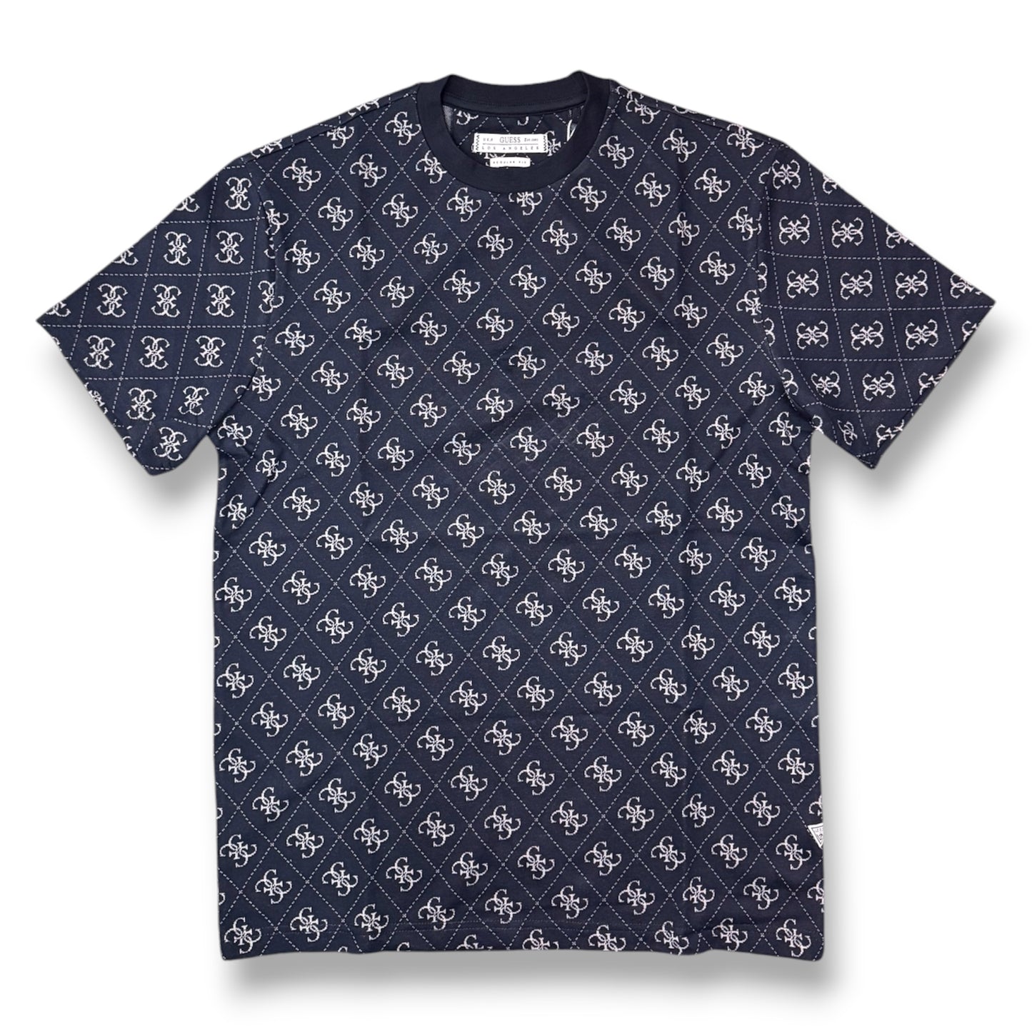 GUESS- T-shirt Uomo, in maglina, Regular Fit, col.Blu a fantasia