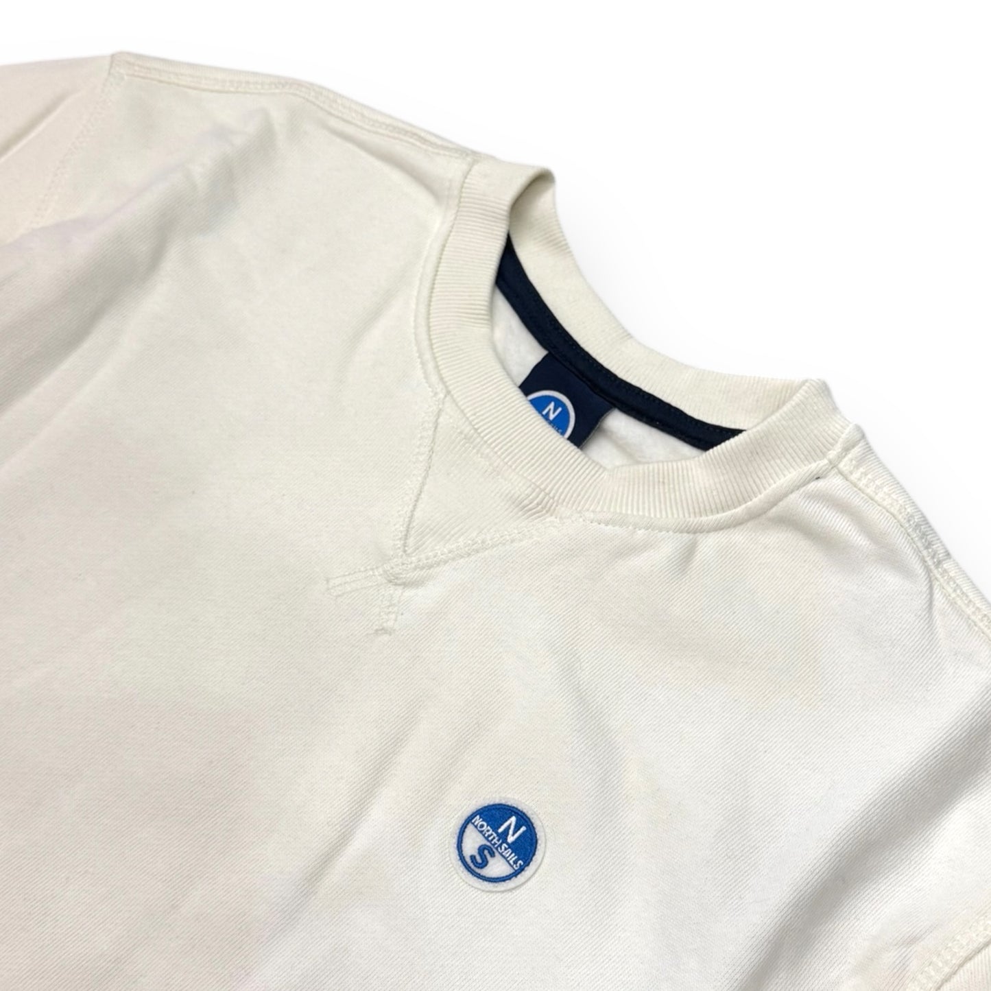Felpa NORTH SAILS Uomo girocollo con logo lato cuore, tex.felpato, col.Panna