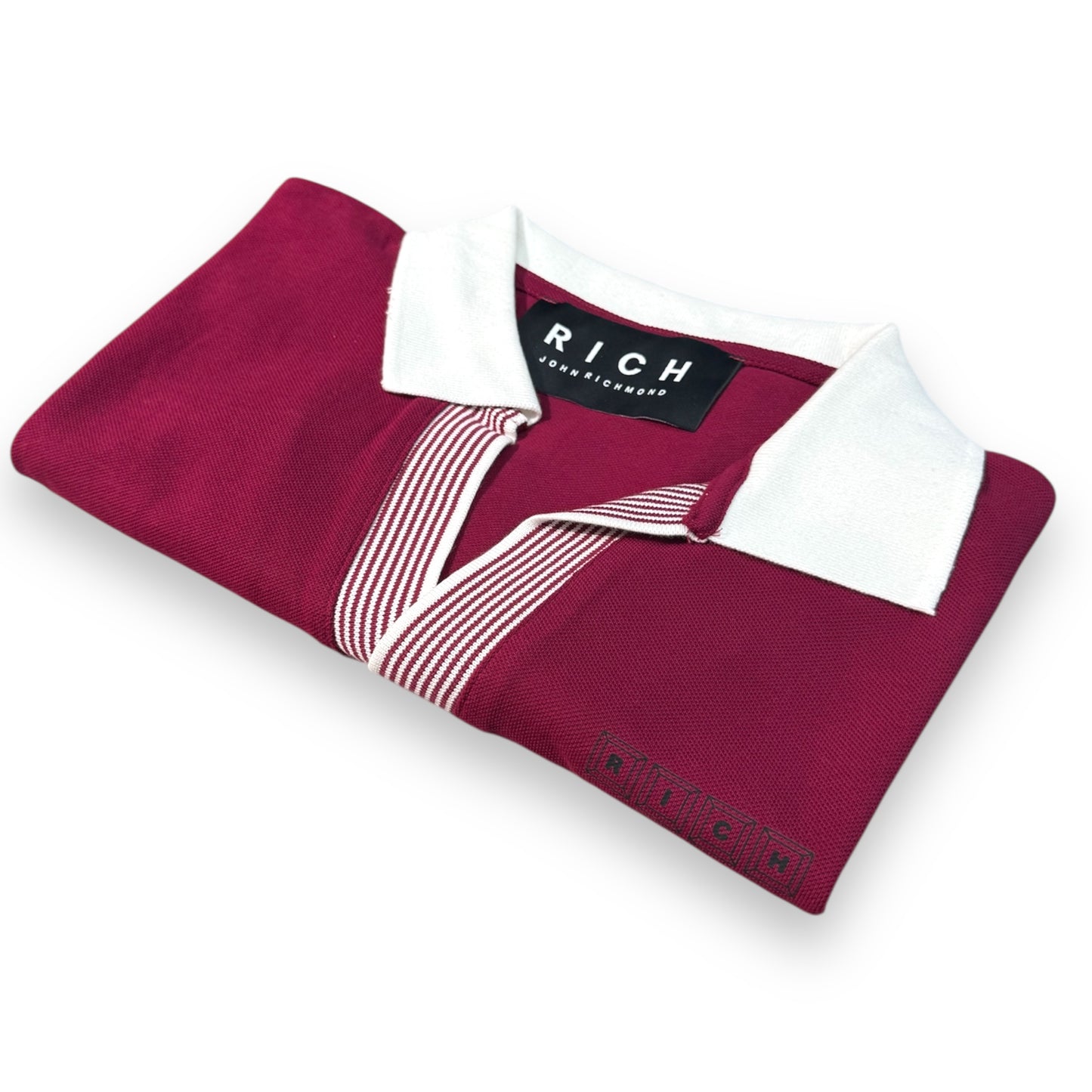 Polo RICHMOND Uomo,con scollo a V senza bottoni, Col.Magenta