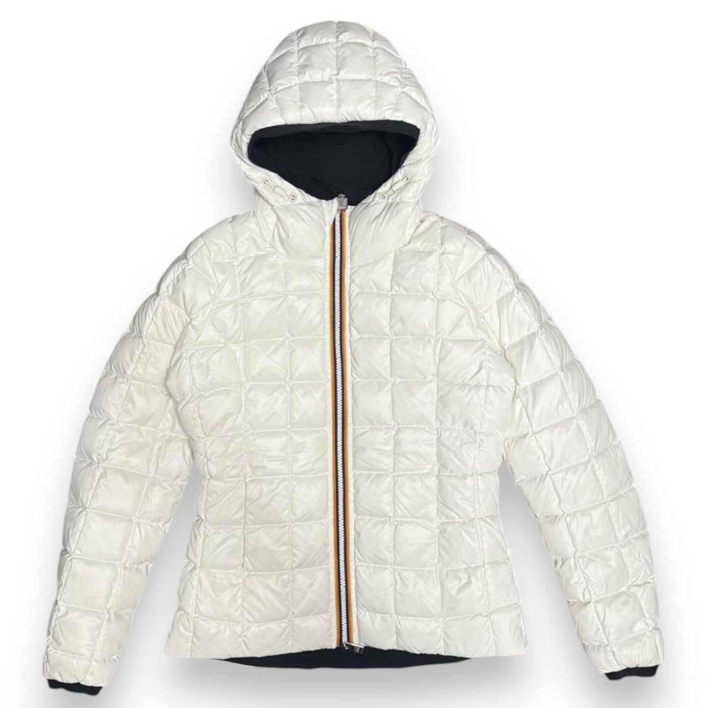 Giubbotto K-WAY Donna reversibile, mod.Lily St Thermo Double, Col.Black Pure-White Gardenia