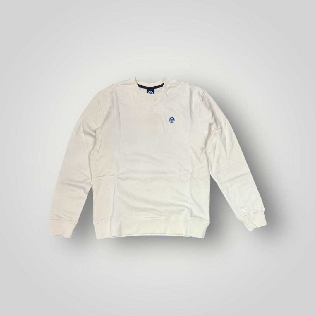 Felpa NORTH SAILS Uomo girocollo con logo lato cuore, tex.felpato, col.Panna
