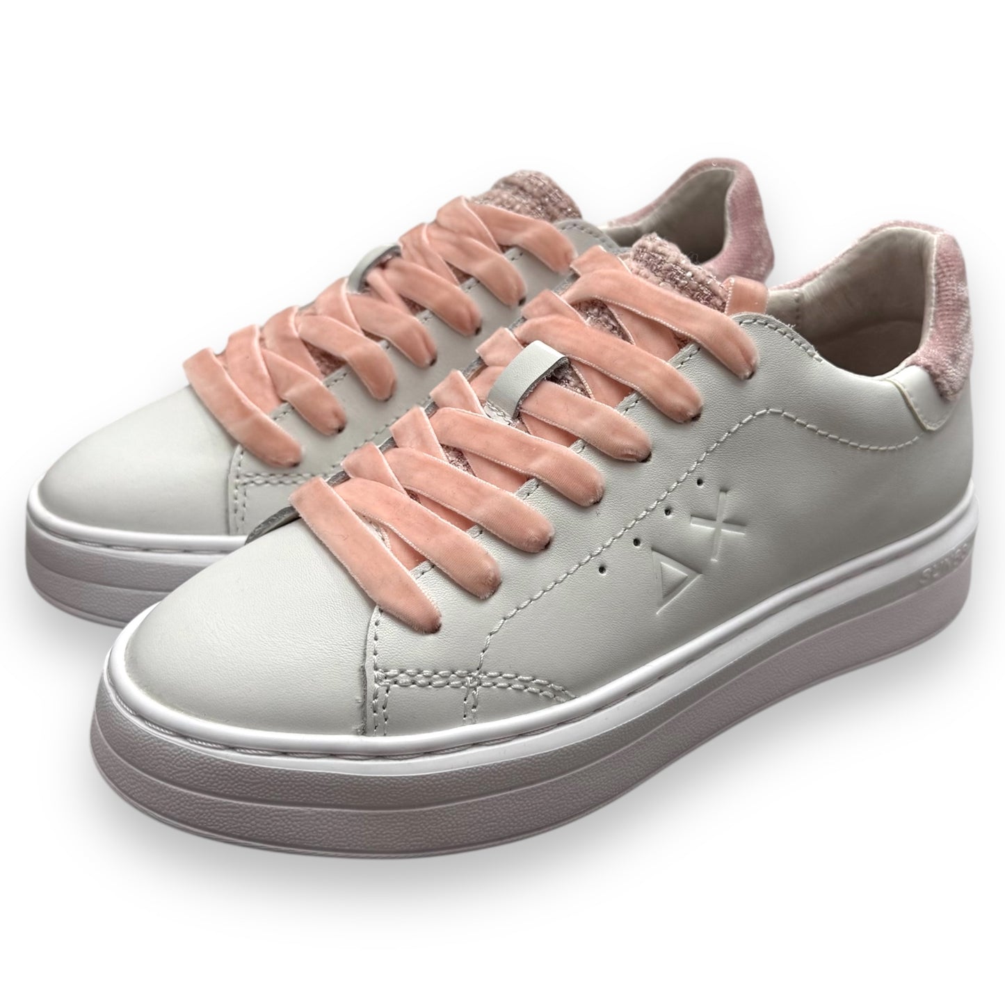 Scarpe SUN68 Donna, mod.Grace Leather, col.Bianco/Rosa