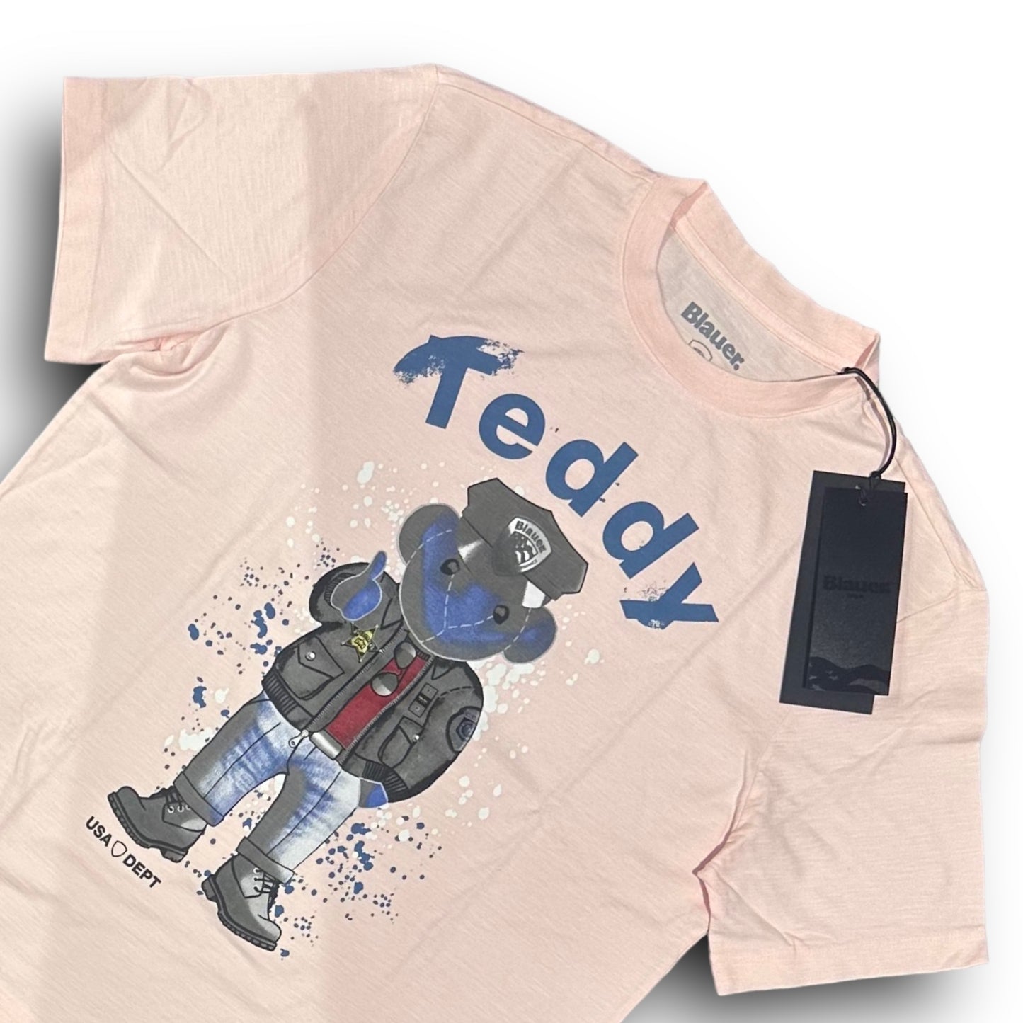 T-shirt BLAUER Uomo Cipria scuro con stampa frontale, RegulrFit