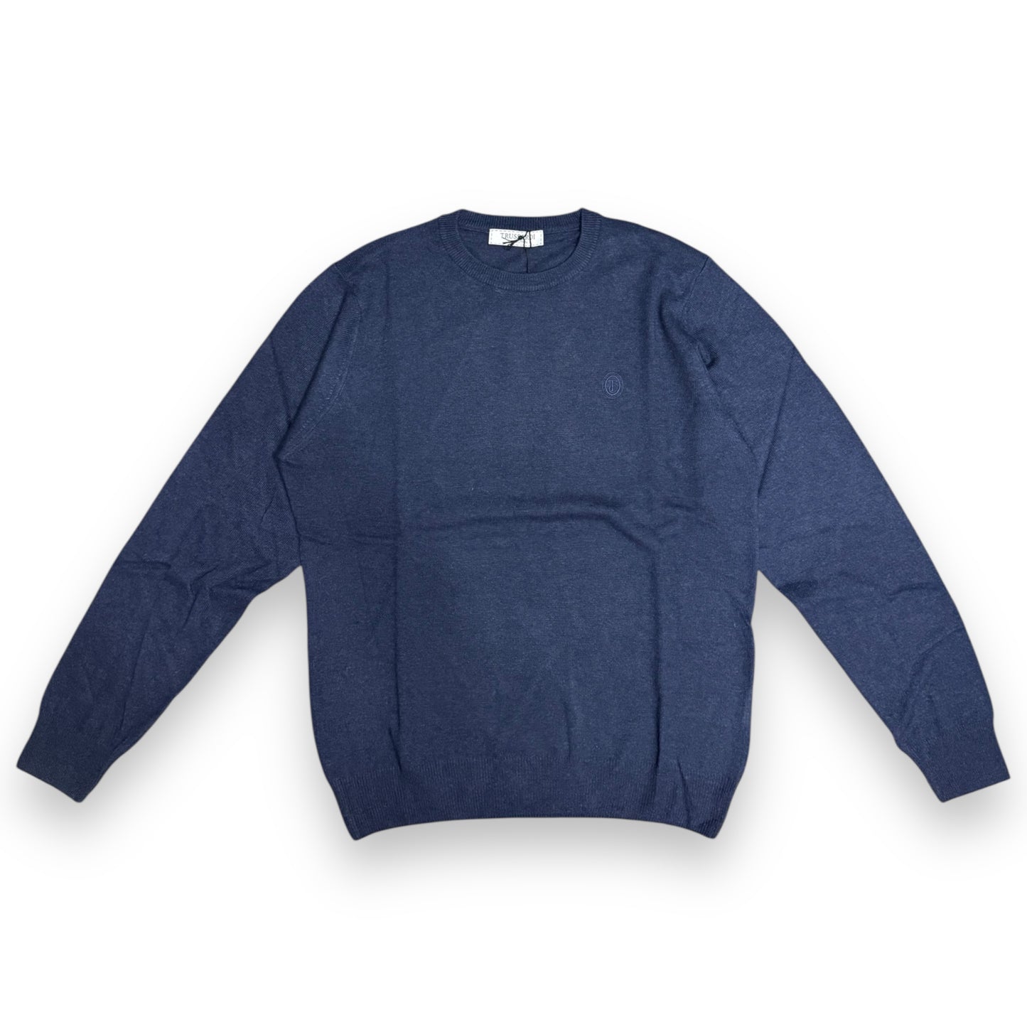Maglioncino TRUSSARDI Uomo, con logo ricamato lato cuore, col.Blue jeans