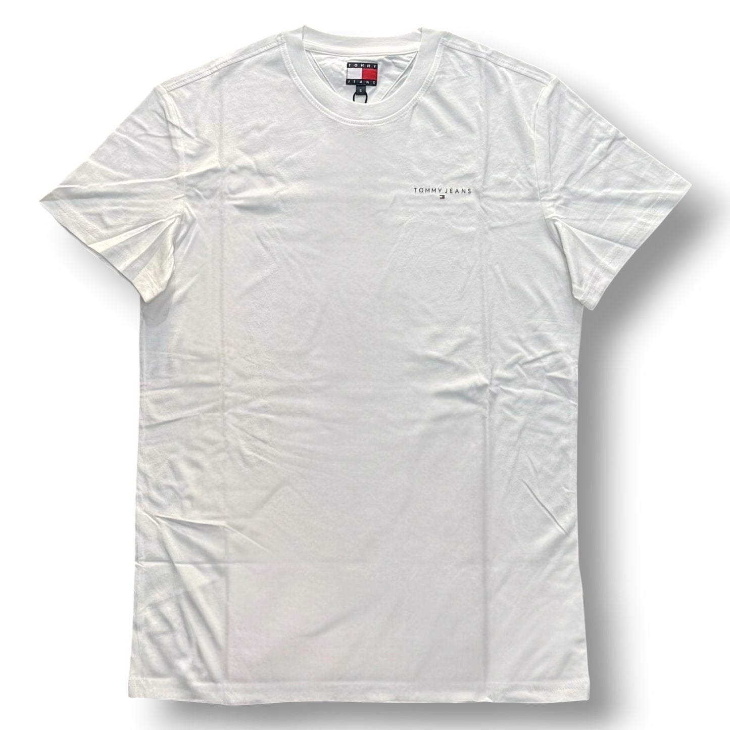 TOMMY JEANS - T-Shirt Uomo con logo lato cuore, Col.Bianco