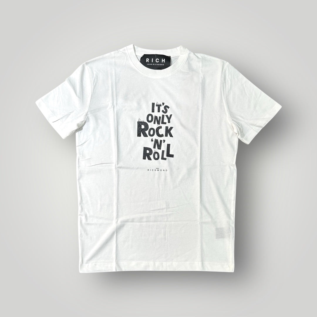 T-shirt RICHMOND Uomo, con stampa frontale grande, Col. Bianco (it's only rock 'n'roll)