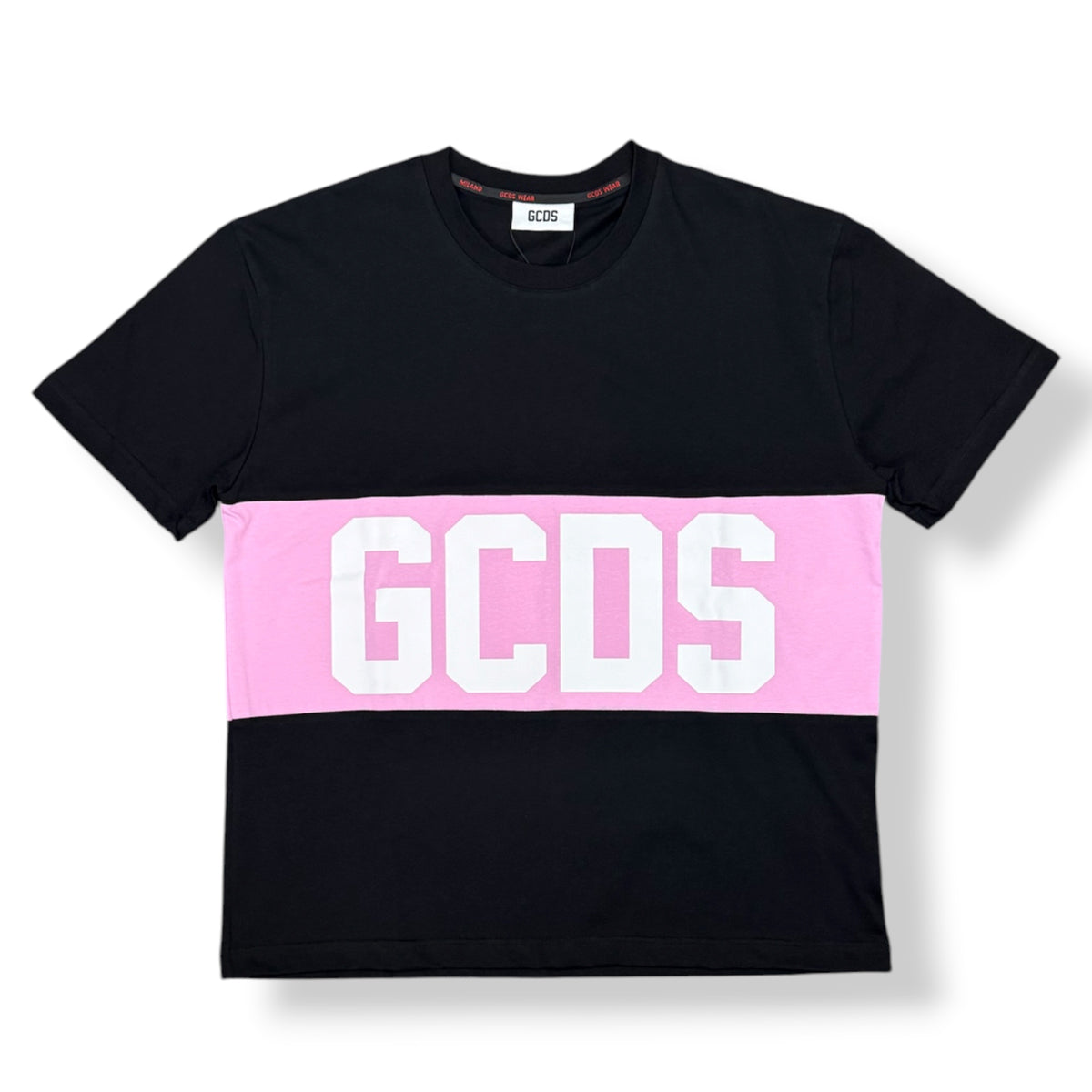 GCDS- T-shirt, col.Nero/Rosa