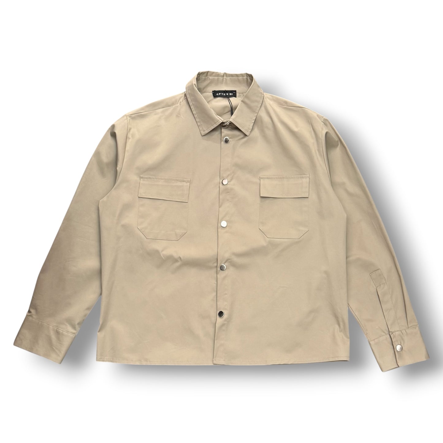 AFTER 91- Camicione Uomo con bottoni, BoxyFit, Col.Beige