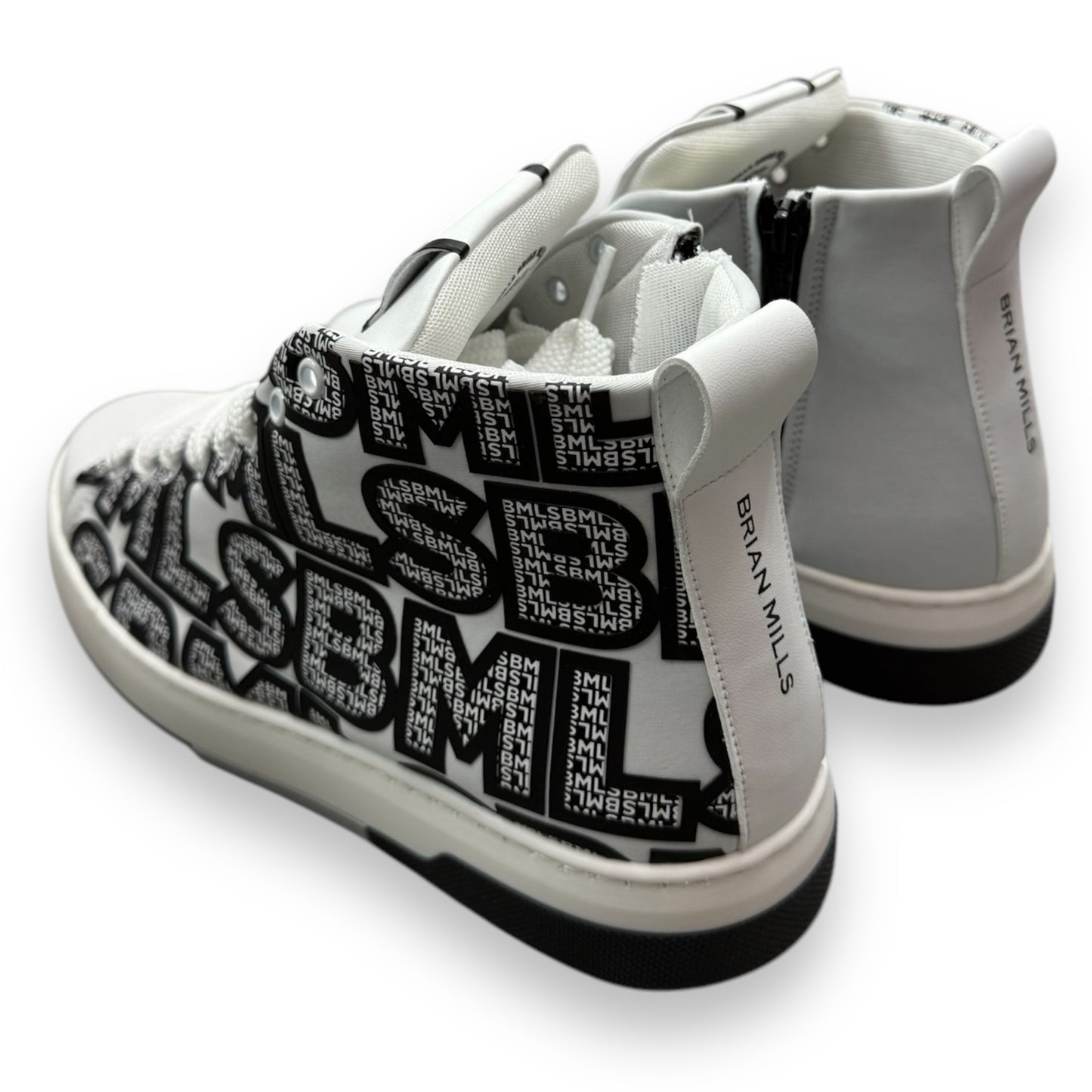 Scarpe stivaletto BRIAN MILLS Uomo?con stampa 3D esterna e zip interna, col.Bianco (veste grande)
