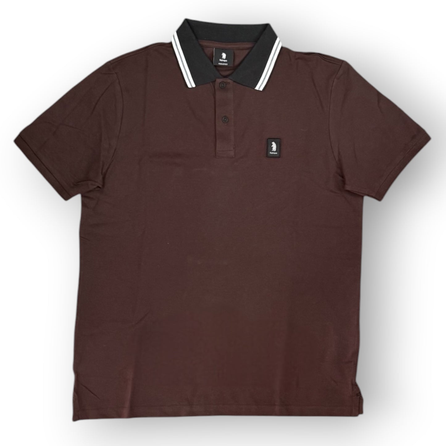 REFRIGUE- Polo Uomo, con righino sul colletto, col.BROWN