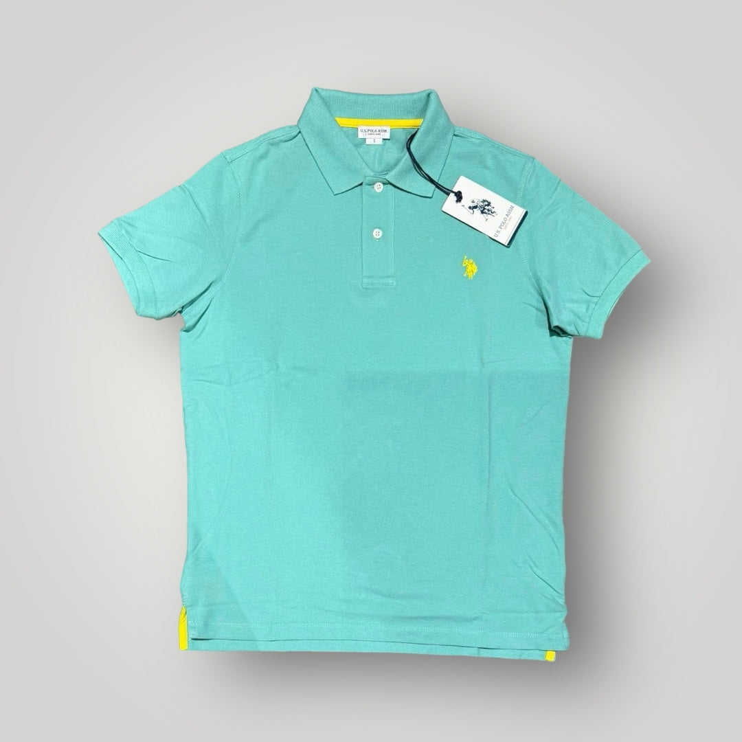 Polo U.S.POLO ASSN. since 1890 Uomo in piquet, RegulrFit, mod.Basic, col.VerdeTiffany