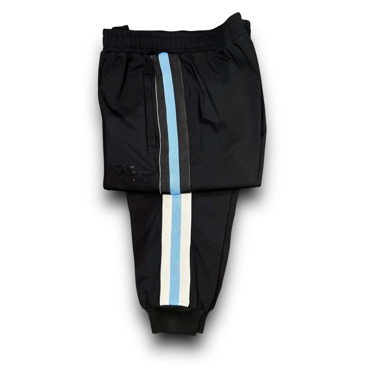 Tuta Completa MAISON 9 PARIS in tessuto tecnico con zip e bande laterali, col.Nero