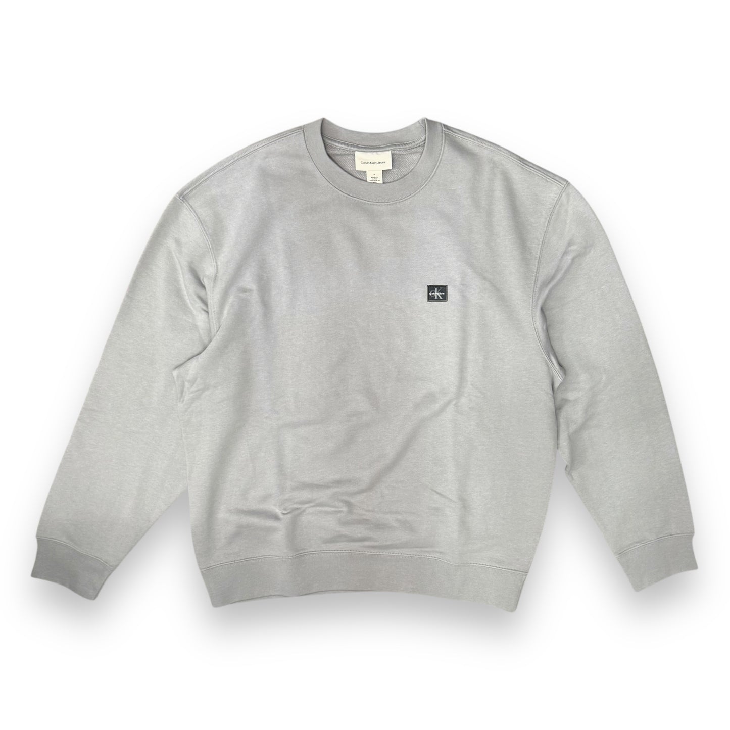 Felpa CALVIN KLEIN Uomo girocollo, tex. garzato, col.Grigio (targhetta lato cuore CK Calvin Klein),(Oversize)