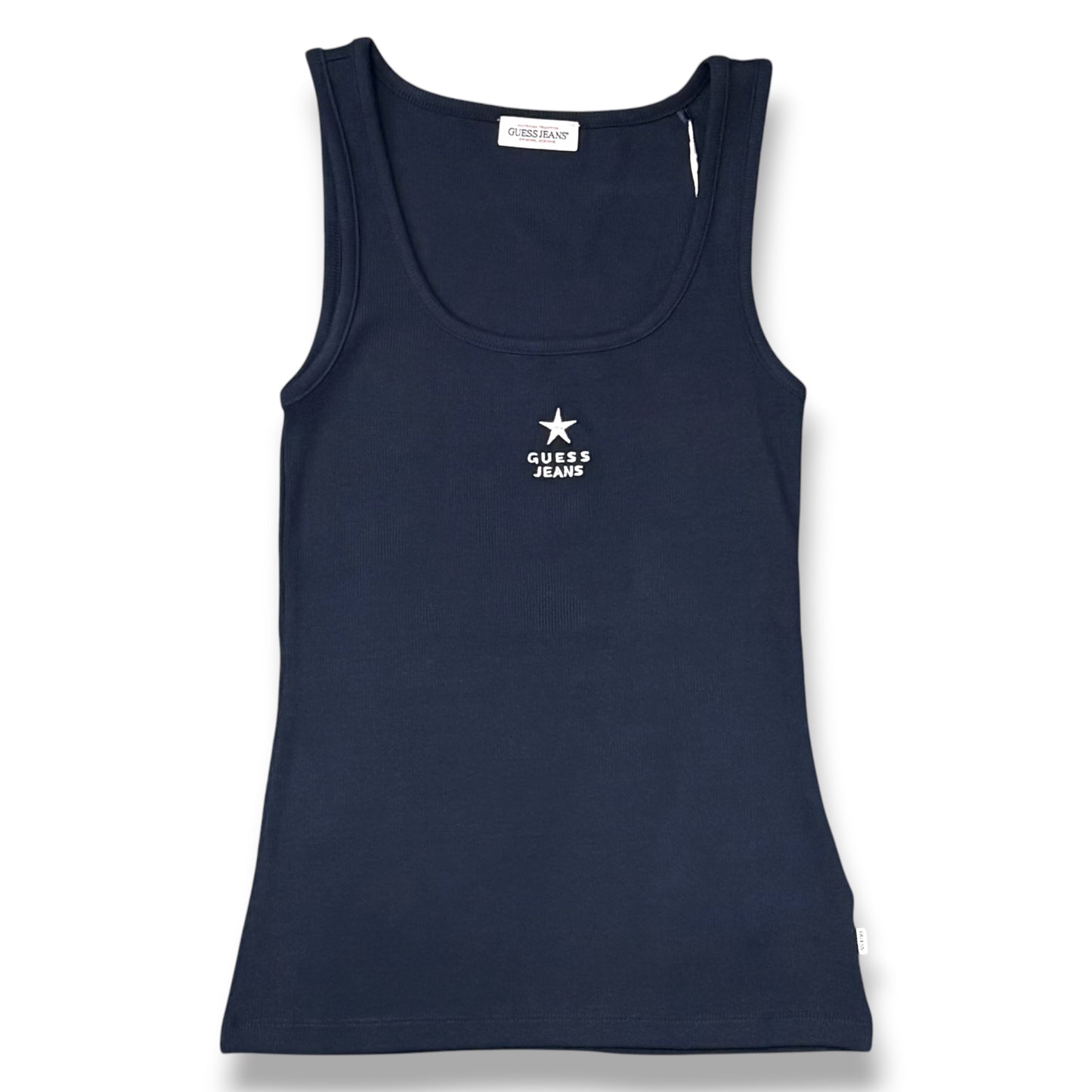 GUESS JEANS- Canotta a costine, Col.Blu