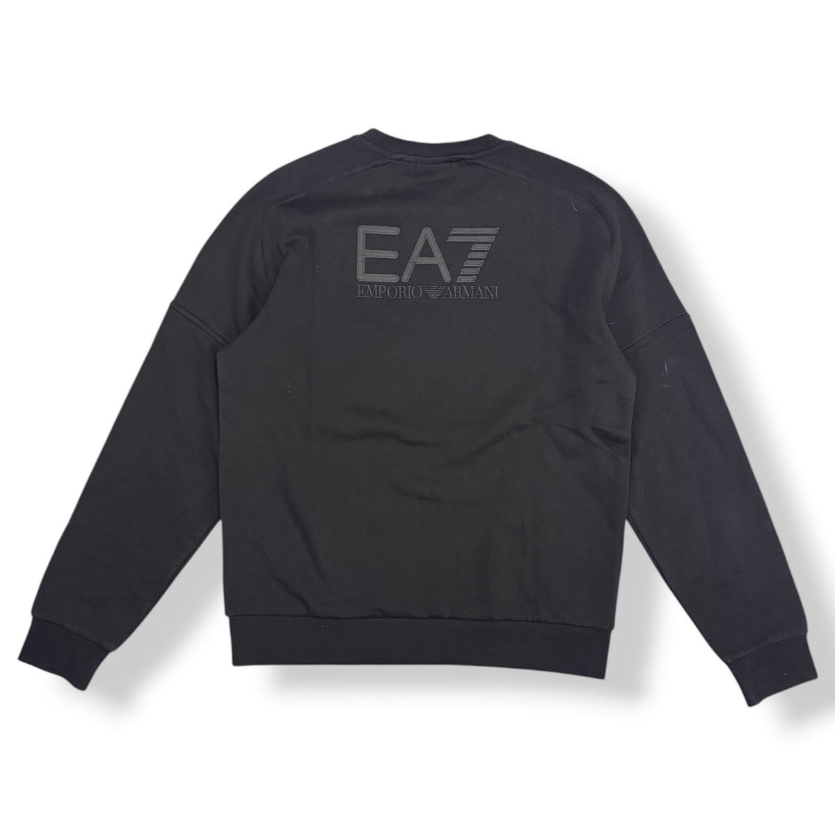EA7 - Tuta completa Uomo, con logo ricamato nero sulla schiena, girocollo, tex.felpato, Col.Nero
