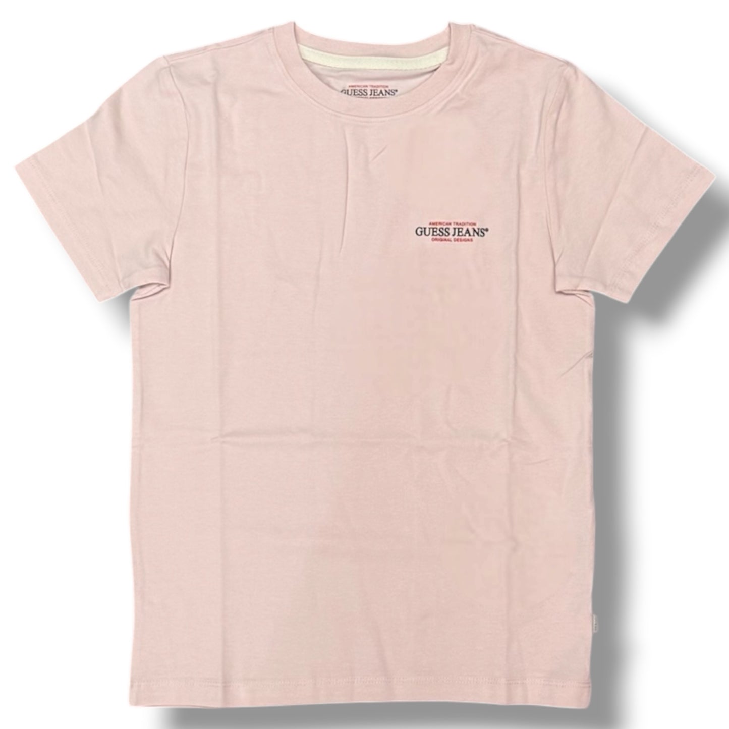 GUESS JEANS- T-shirt Donna, SlimFit, con stampa lato cuore, col.Rosa