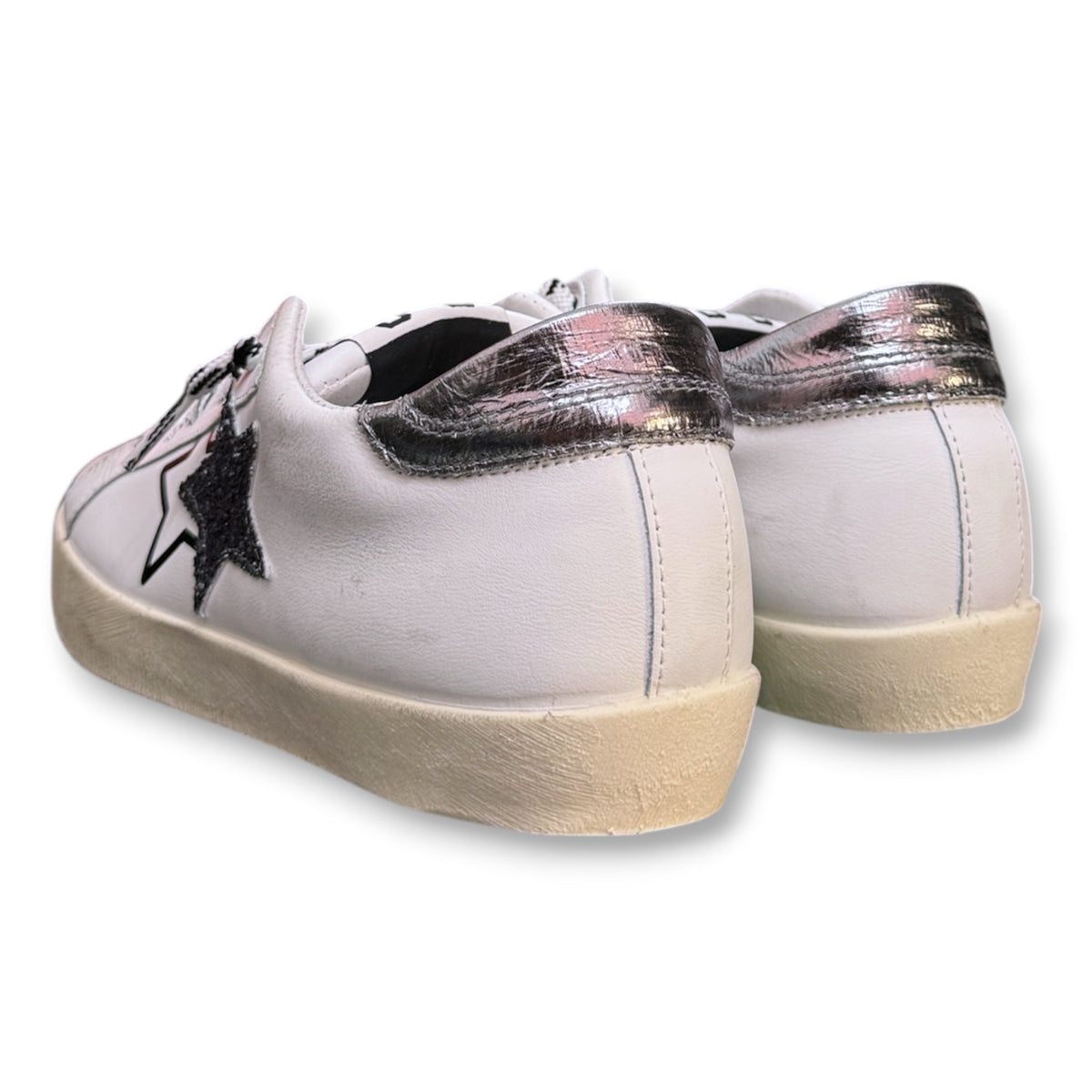 2 - STAR, Scarpa Donna, Col.Bianco/Nera/Argento