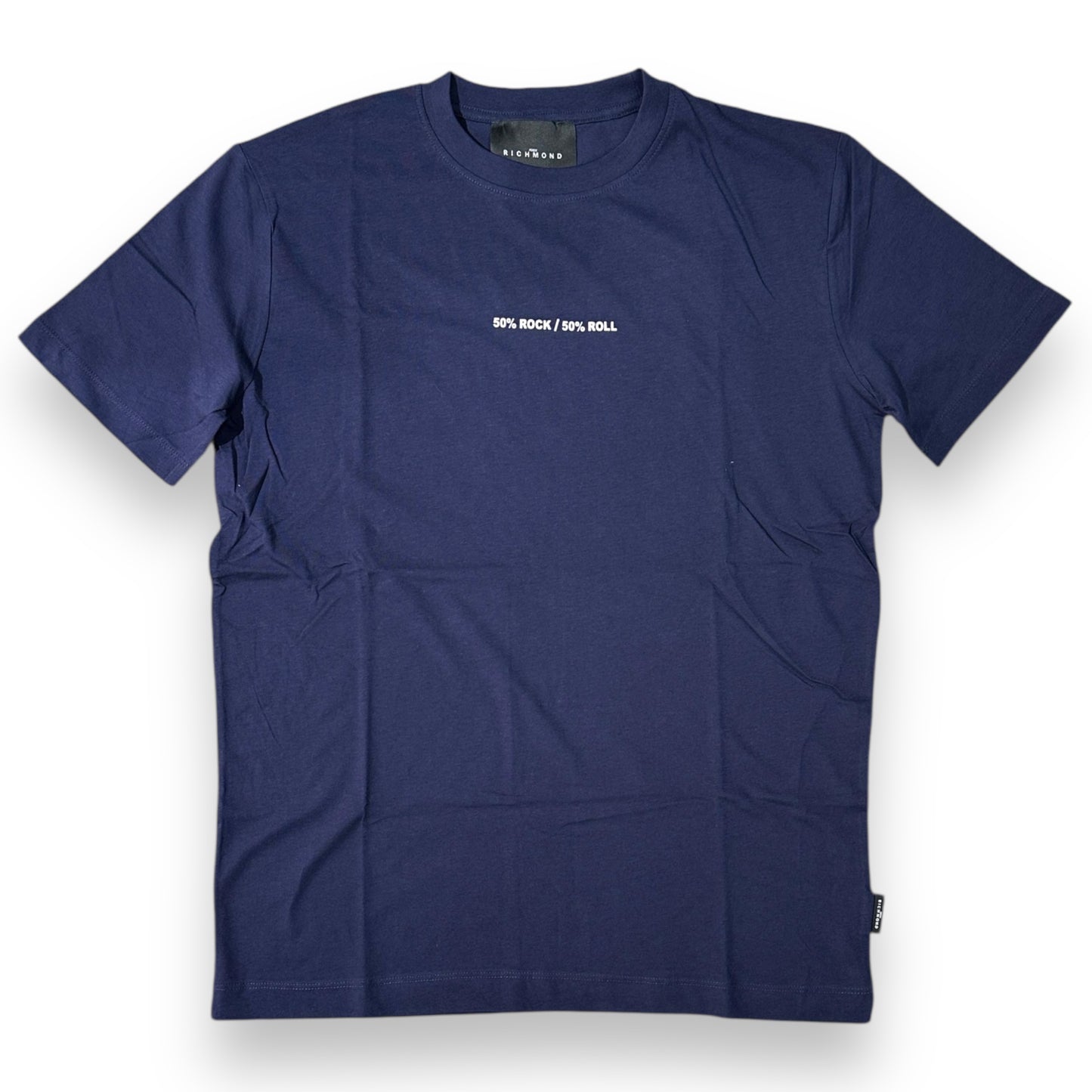 T-shirt RICHMOND Uomo, con stampa frontale, Col.Blu scuro (50% rock / 50%roll)