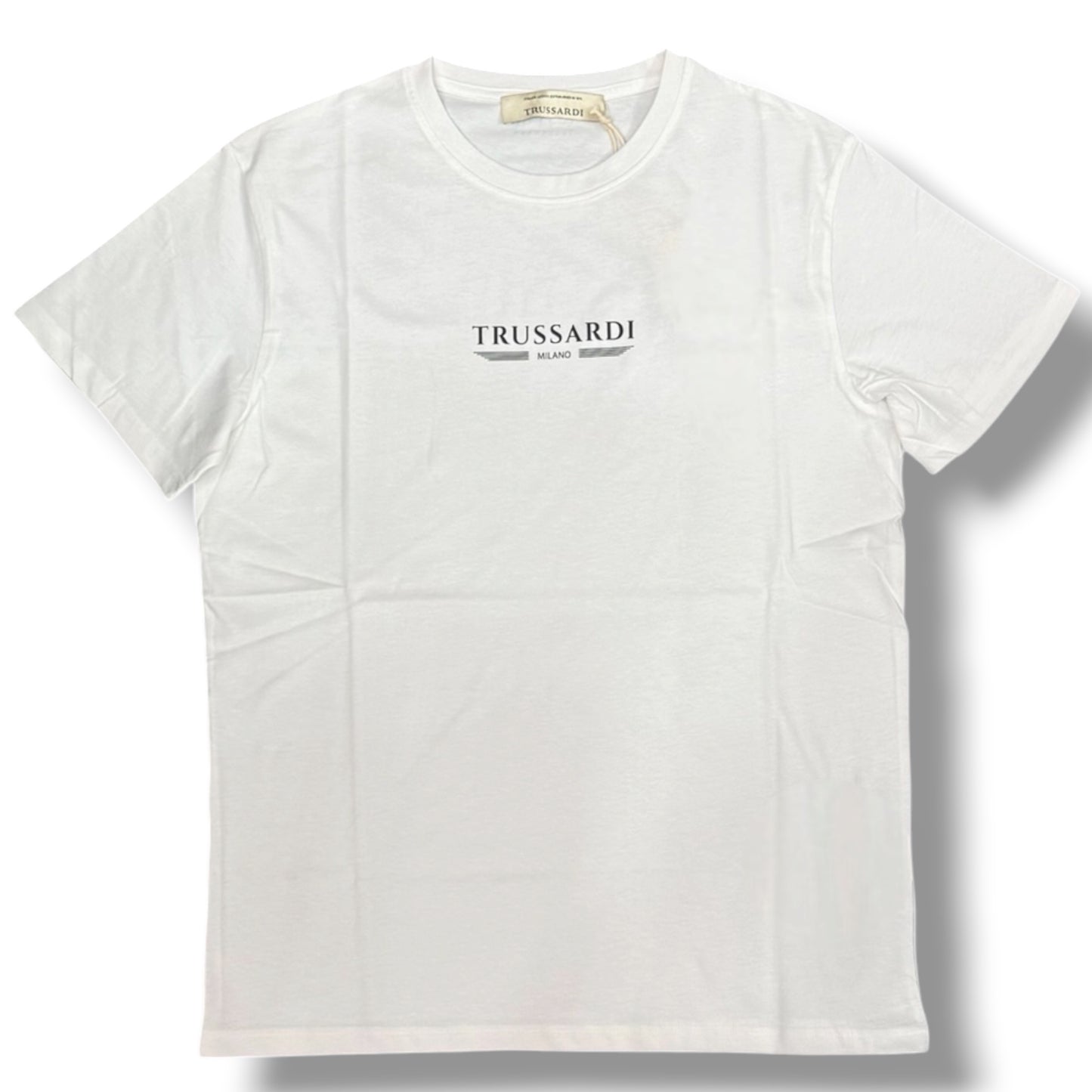 TRUSSARDI - T-Shirt Uomo con scritta frontale gommata, Col.Bianco