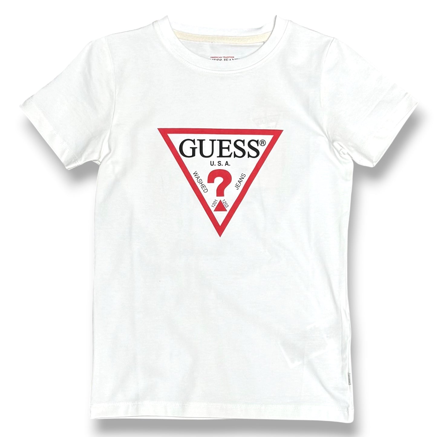 GUESS JEANS- T-shirt Donna, SlimFit, con stampa frontale, col.Bianco