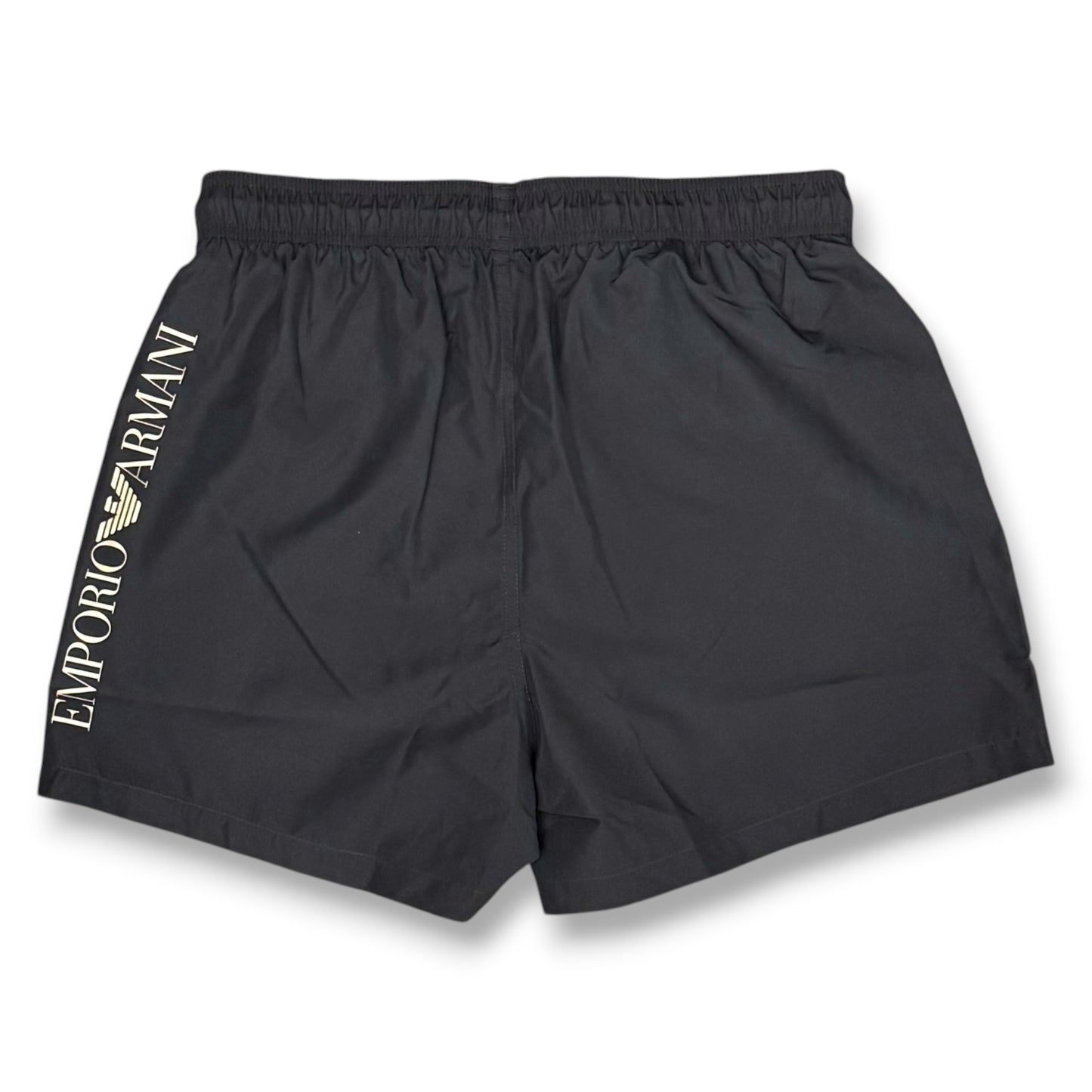 EMPORIO ARMANI- Costume Uomo con scritta sulla gamba, Col.Nero