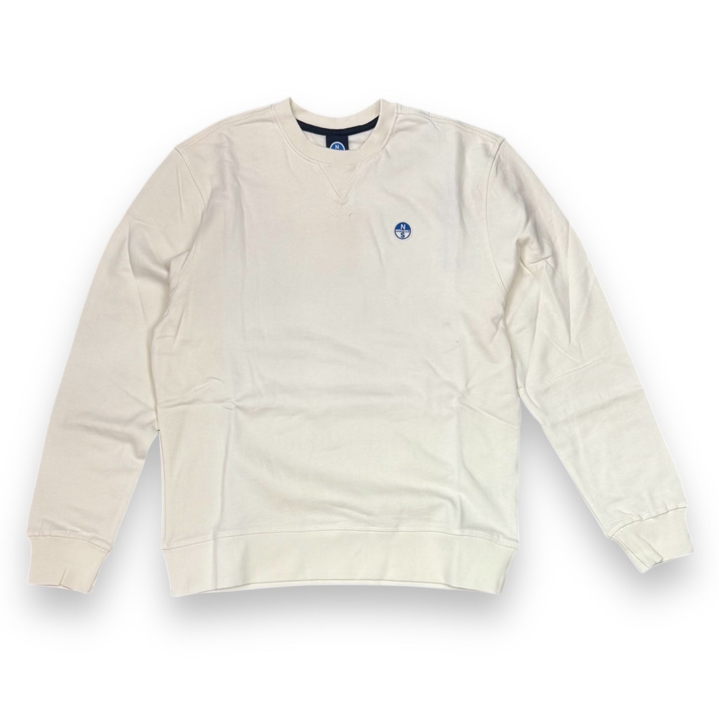 Felpa NORTH SAILS Uomo girocollo con logo lato cuore, tex.felpato, col.Panna