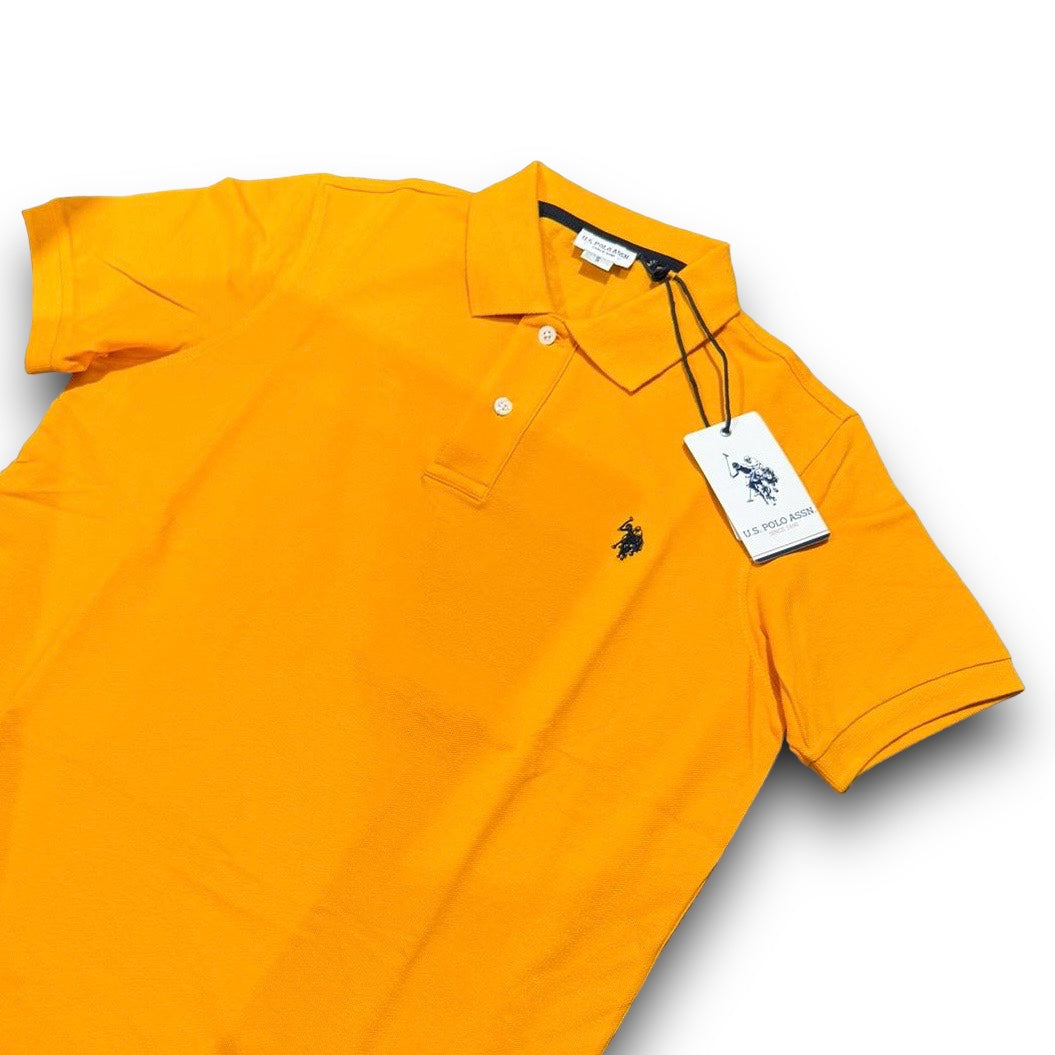 Polo U.S.POLO ASSN. since 1890 Uomo in piquet, RegulrFit, mod.Basic, col.ArancioneChiaro