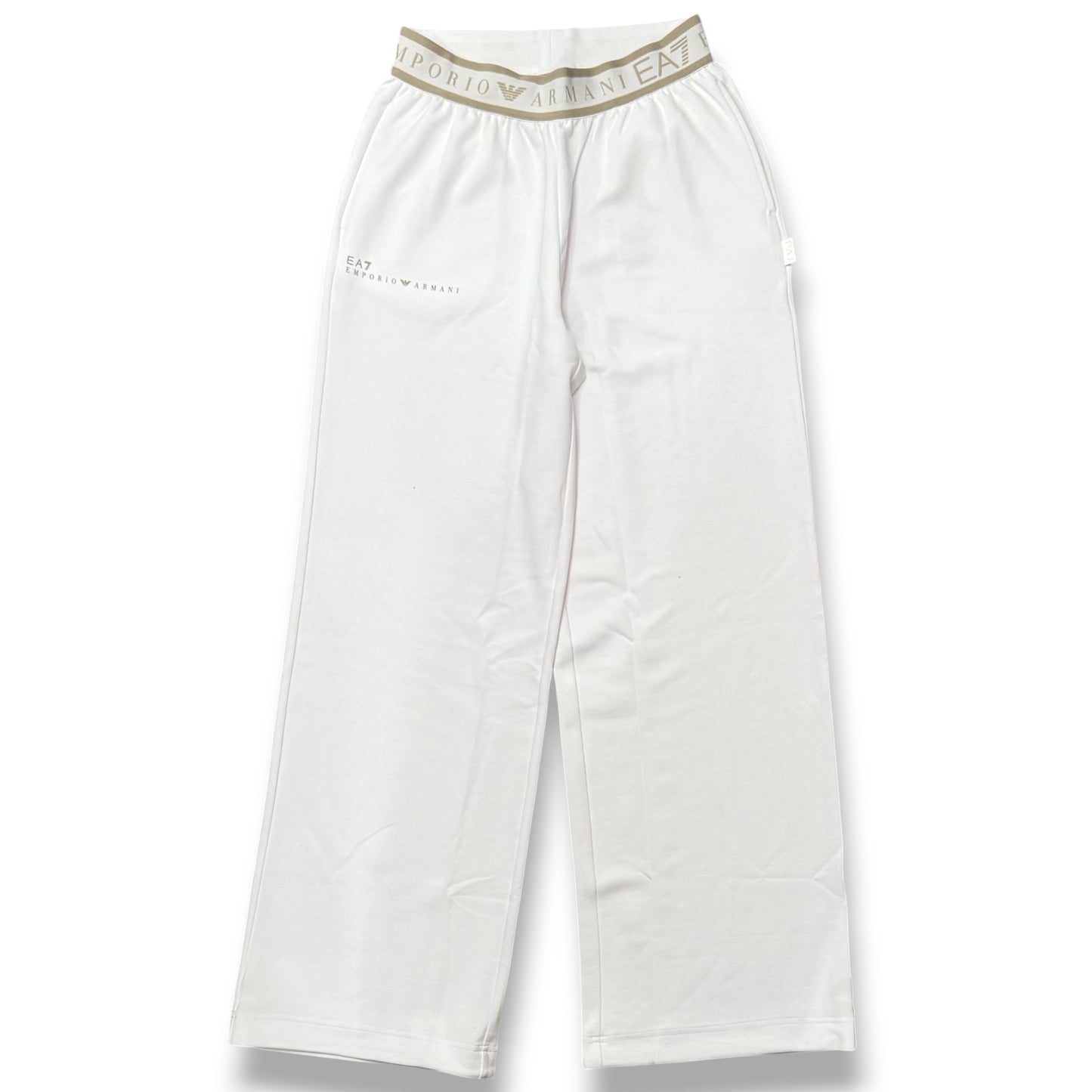 EA7 EMPORIO ARMANI- Tuta completa Donna con cappuccio e pantalone a palazzo, primaverile, col.Bianco