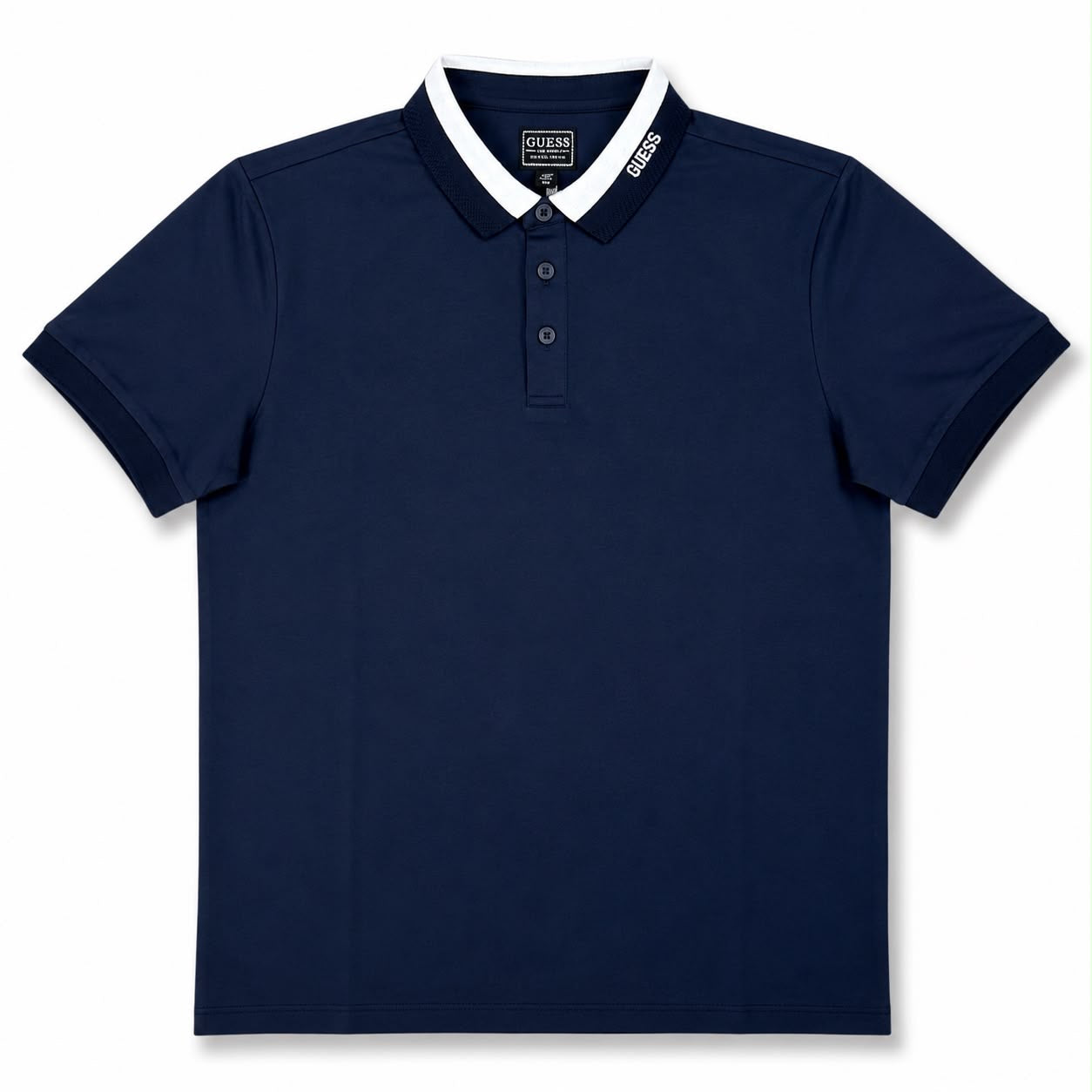GUESS- Polo Uomo, in tessuto tecnico, SlimFit, col.Blu