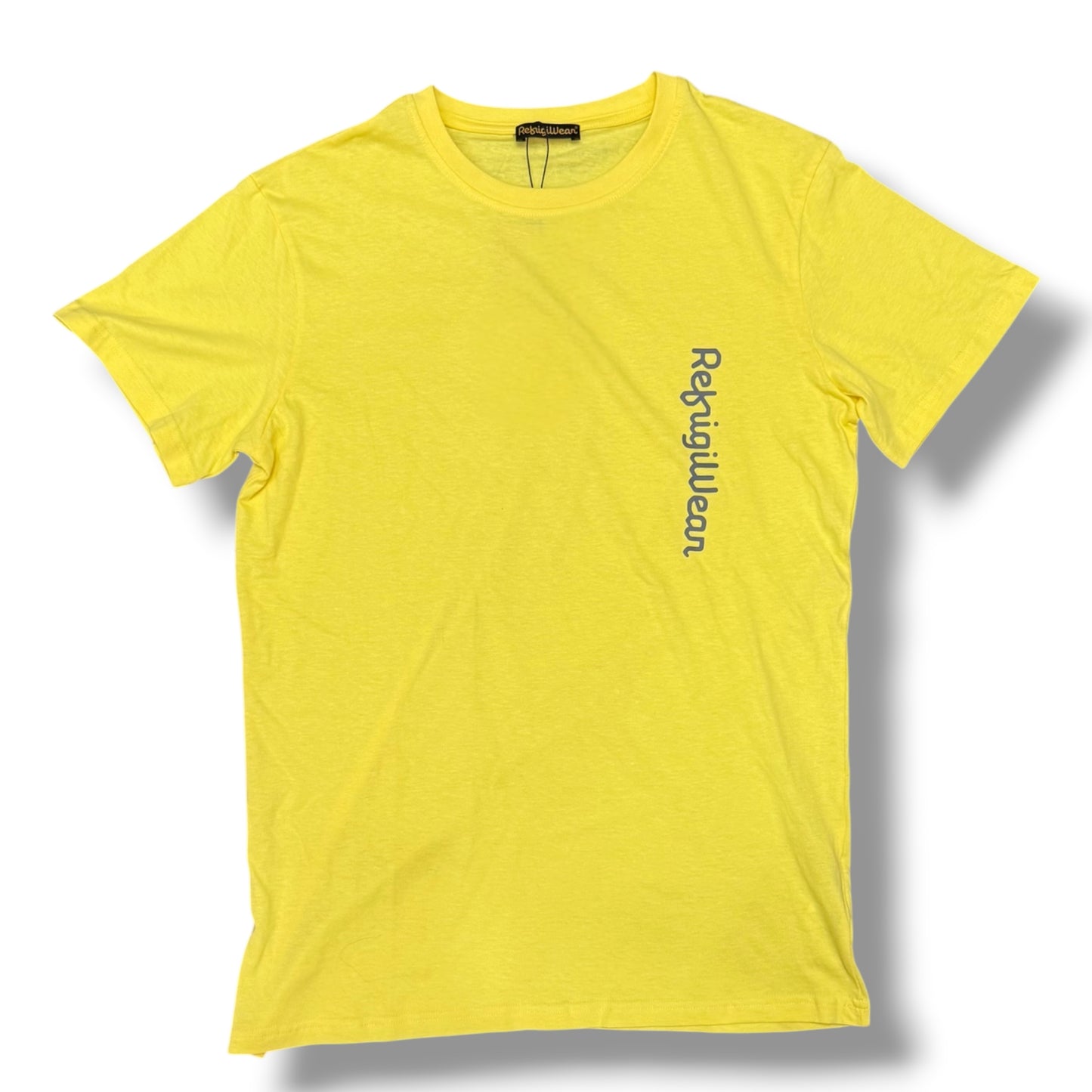 REFRIGIWEAR - T-Shirt Uomo con scritta orizzontale, Col.Giallo